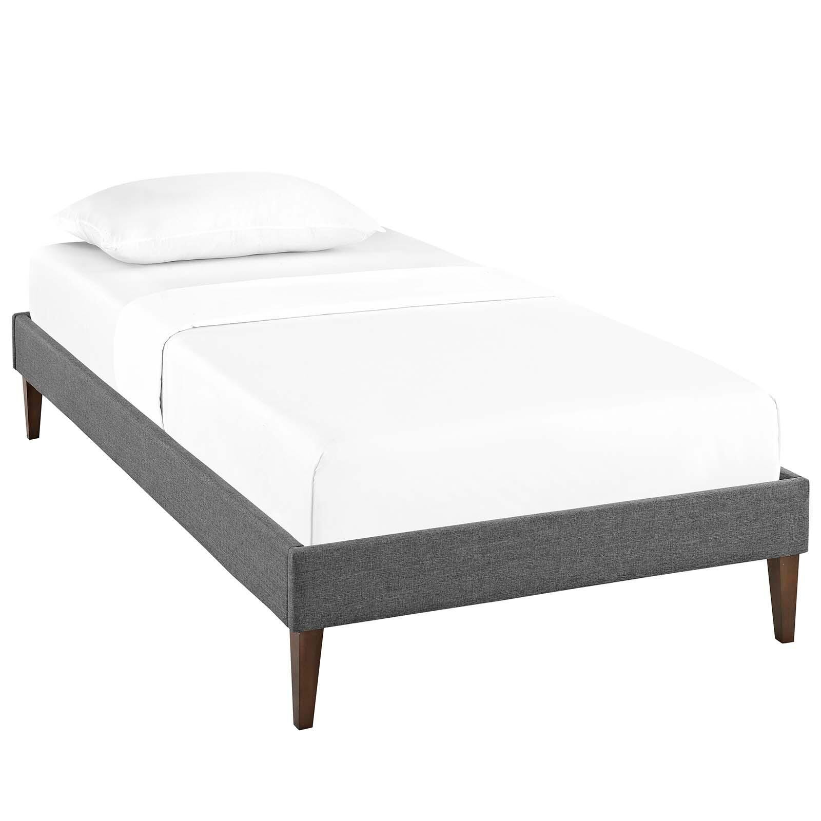 Modway Sharon Twin Bed Frame With Squared Tapered Legs, Gray, large