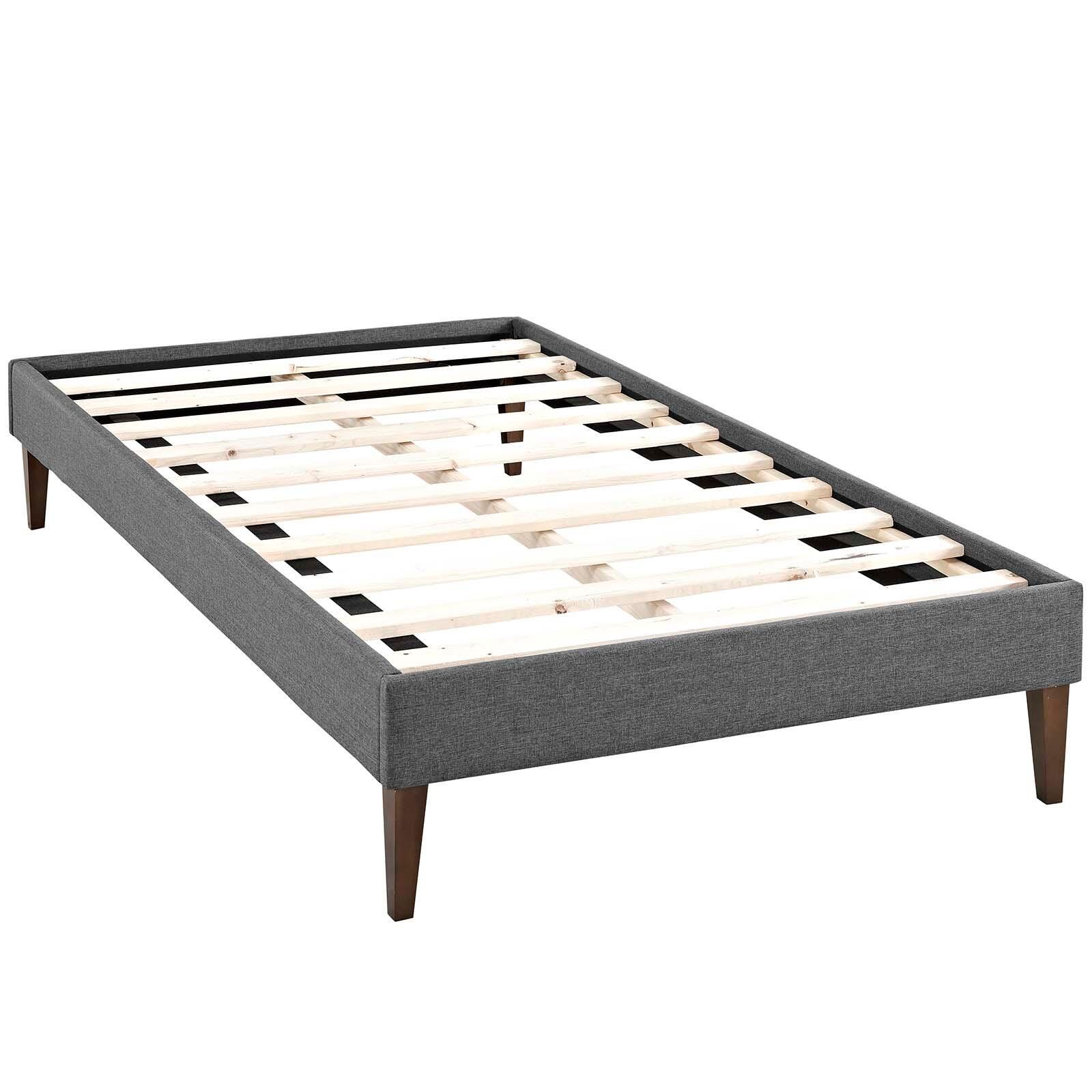 Modway Sharon Twin Bed Frame With Squared Tapered Legs, Gray, large