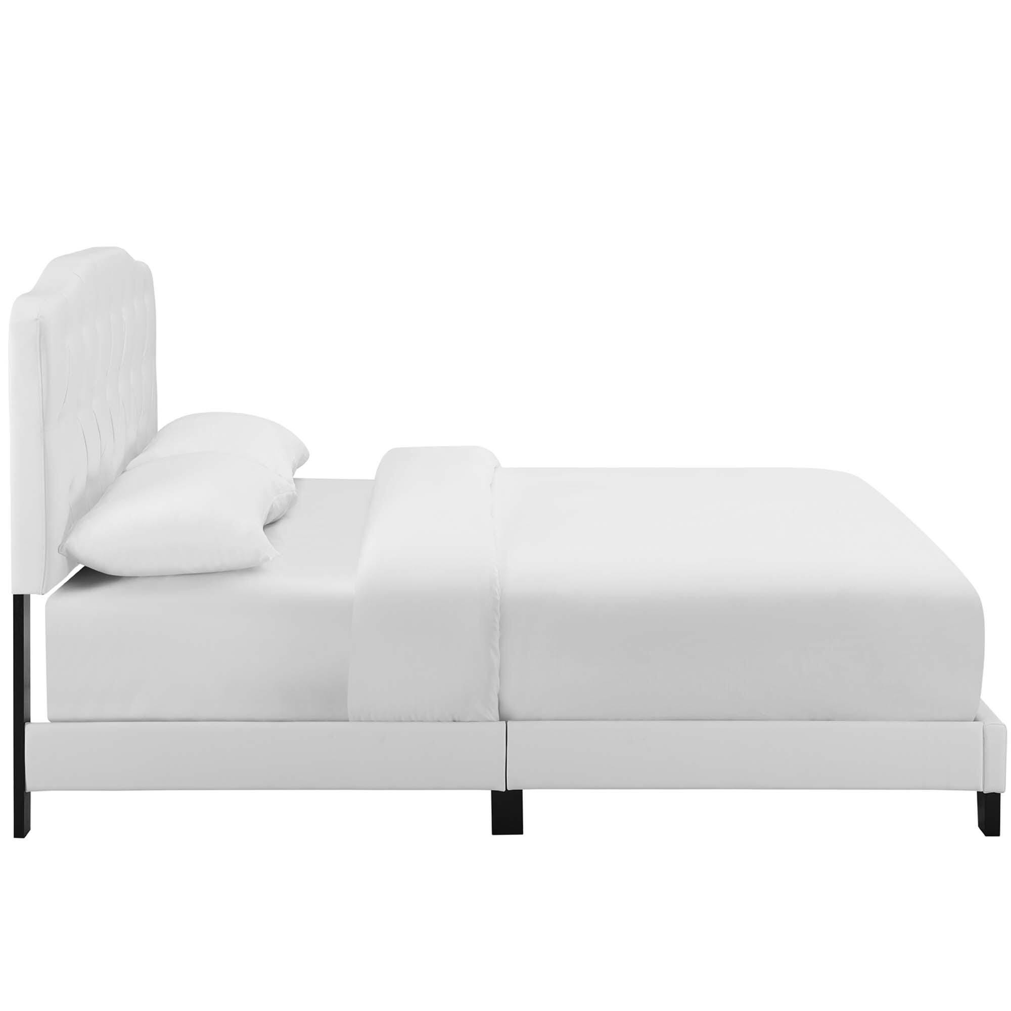 Modway Amelia Faux Leather Full Bed, White, large