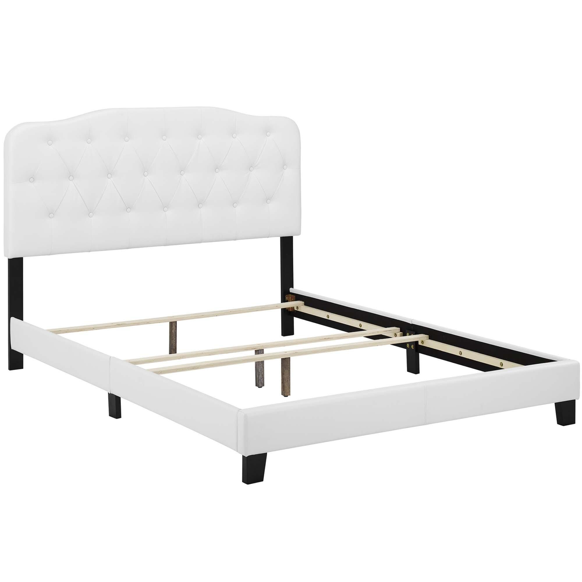 Modway Amelia Faux Leather Full Bed, White, large