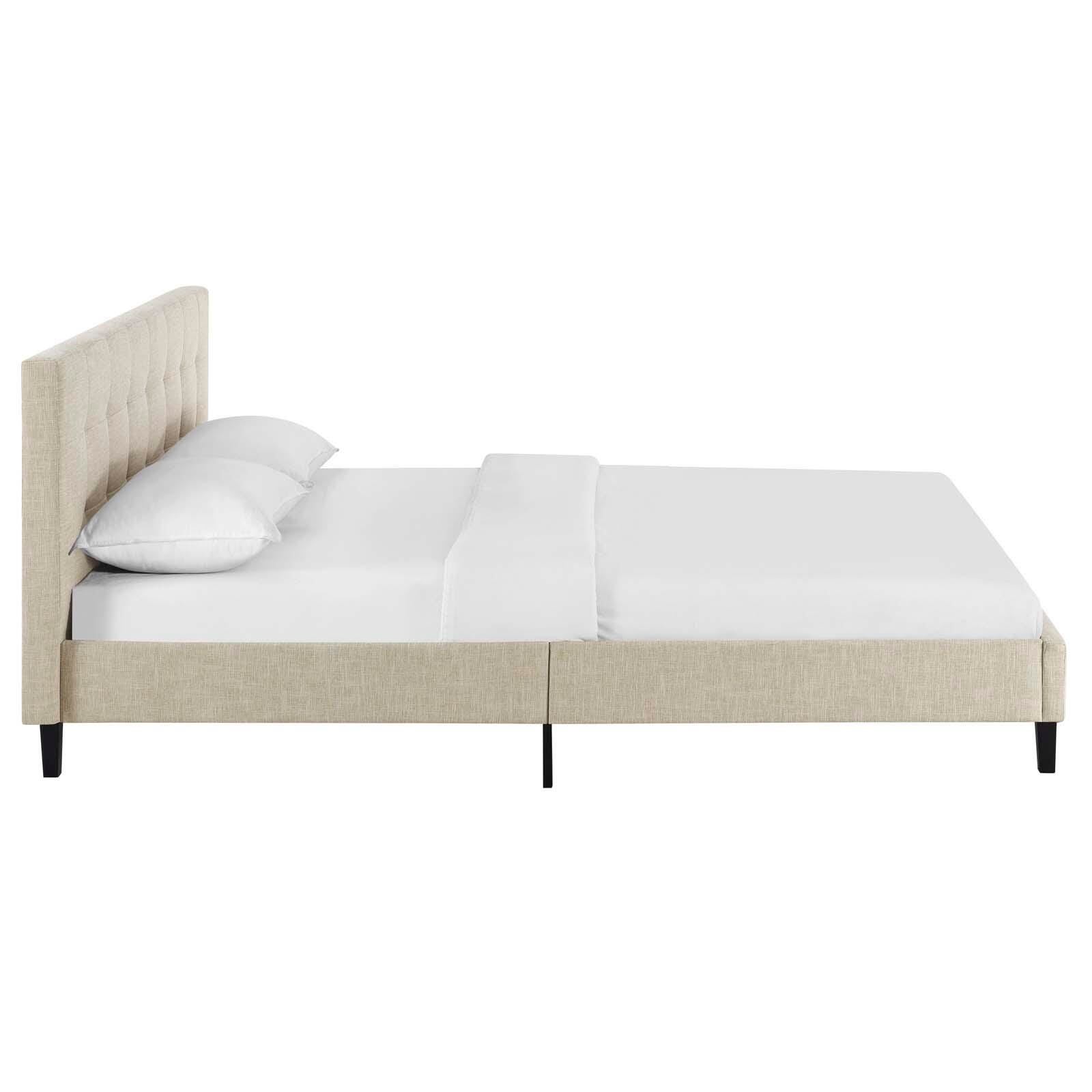 Modway Linnea Full Platform Bed, Beige, large