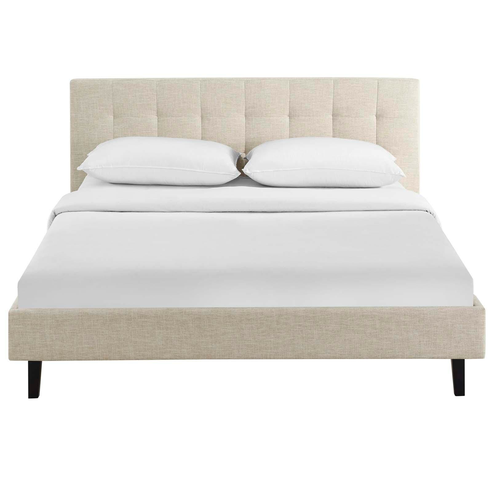 Modway Linnea Full Platform Bed, Beige, large