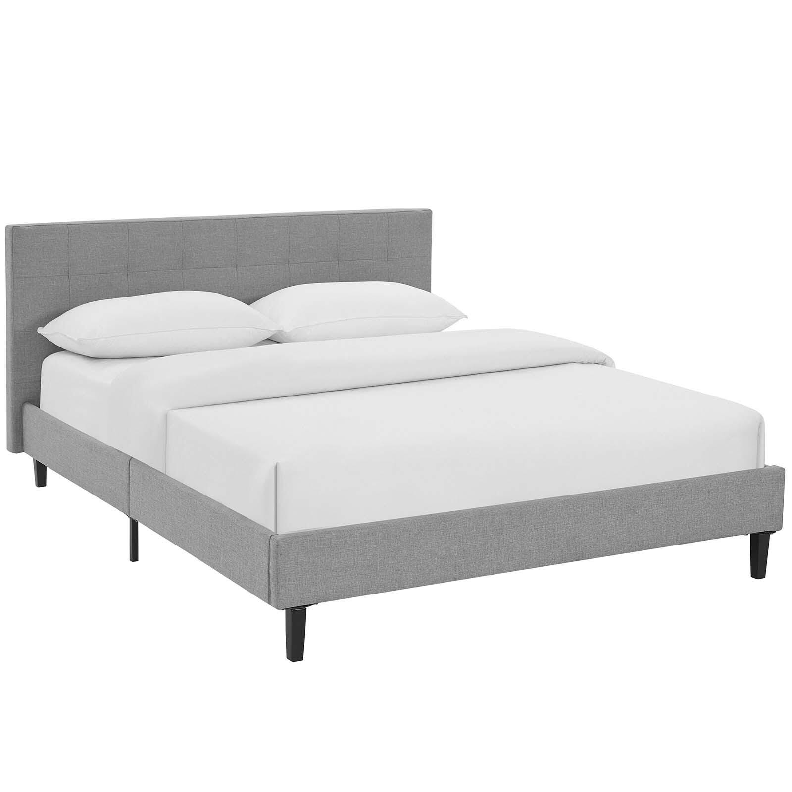 Modway Linnea Full Platform Bed, Light Gray, large