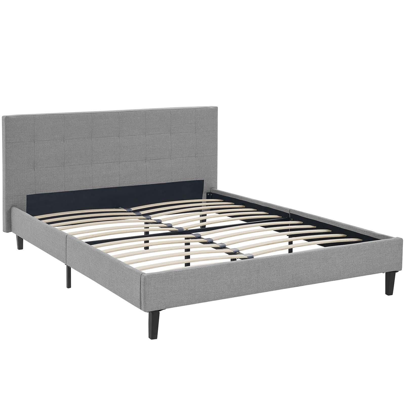 Modway Linnea Full Platform Bed, Light Gray, large