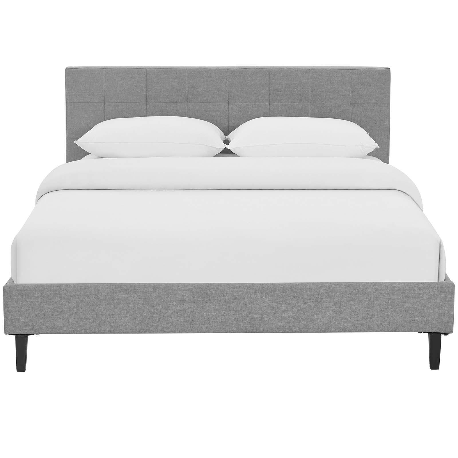 Modway Linnea Full Platform Bed, Light Gray, large