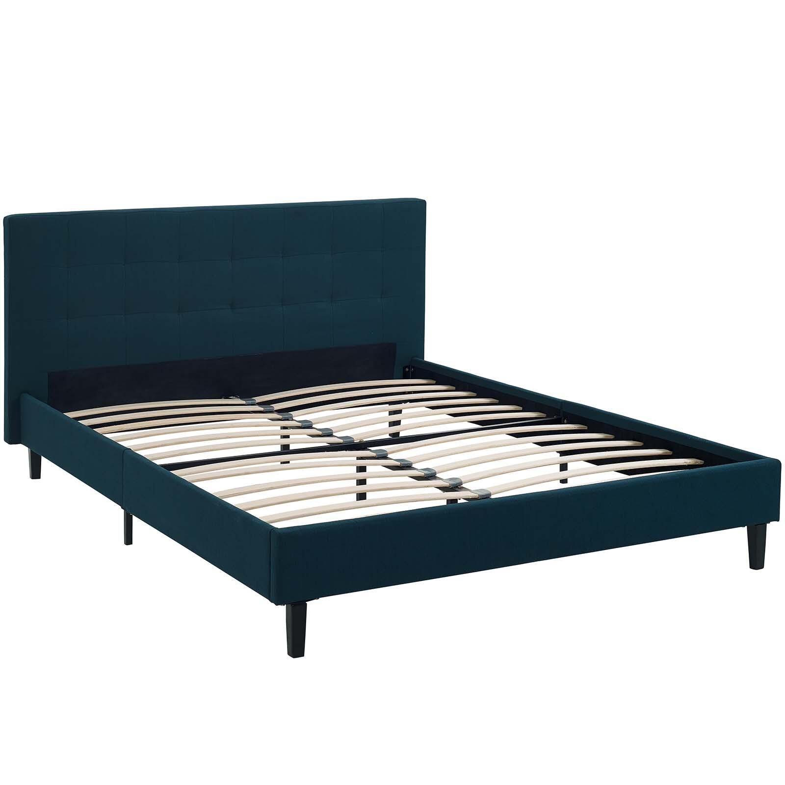 Modway Linnea Full Platform Bed, Azure, large