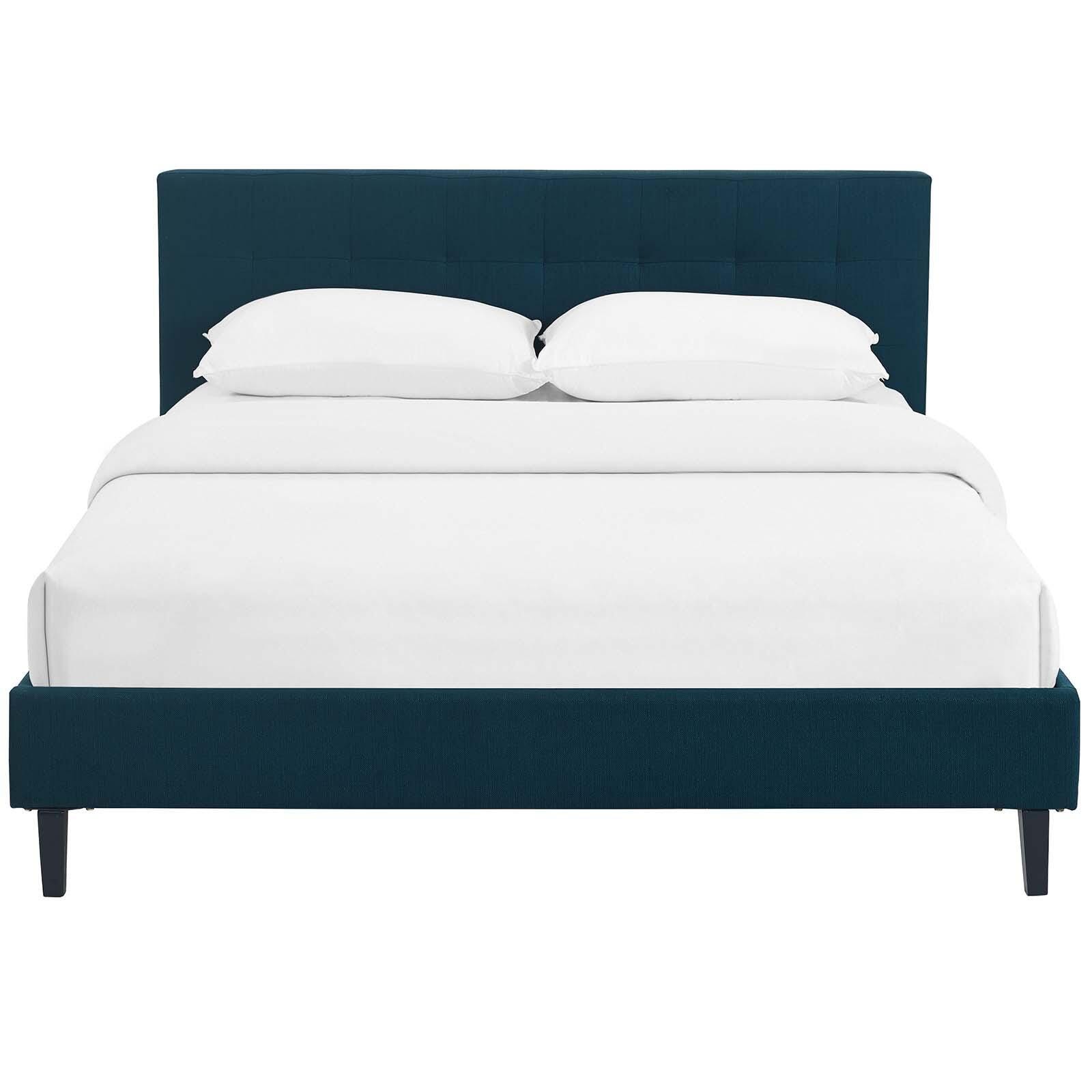 Modway Linnea Full Platform Bed, Azure, large