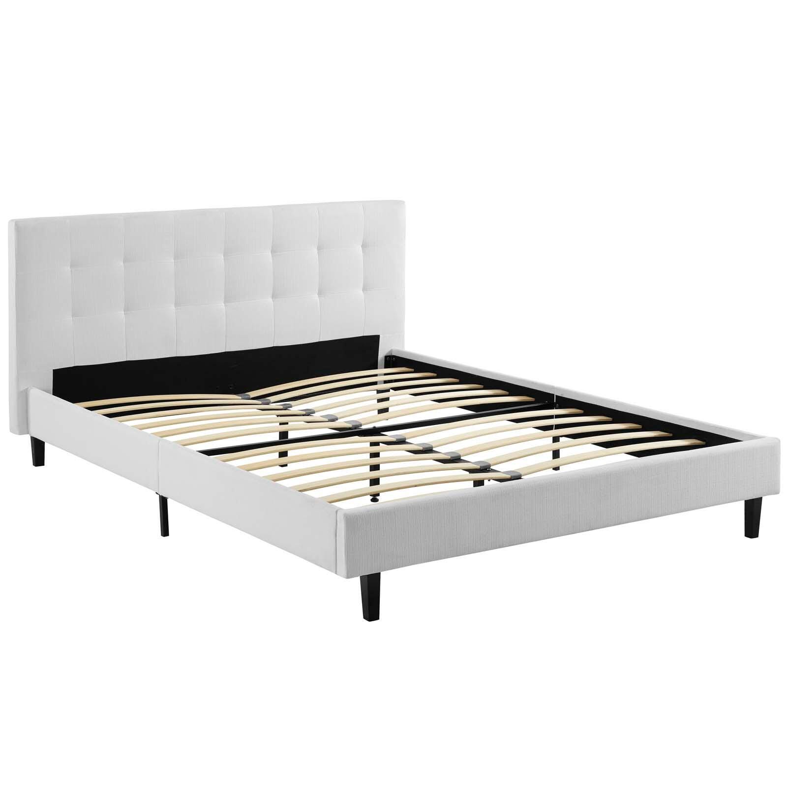 Modway Linnea Full Platform Bed, White, large