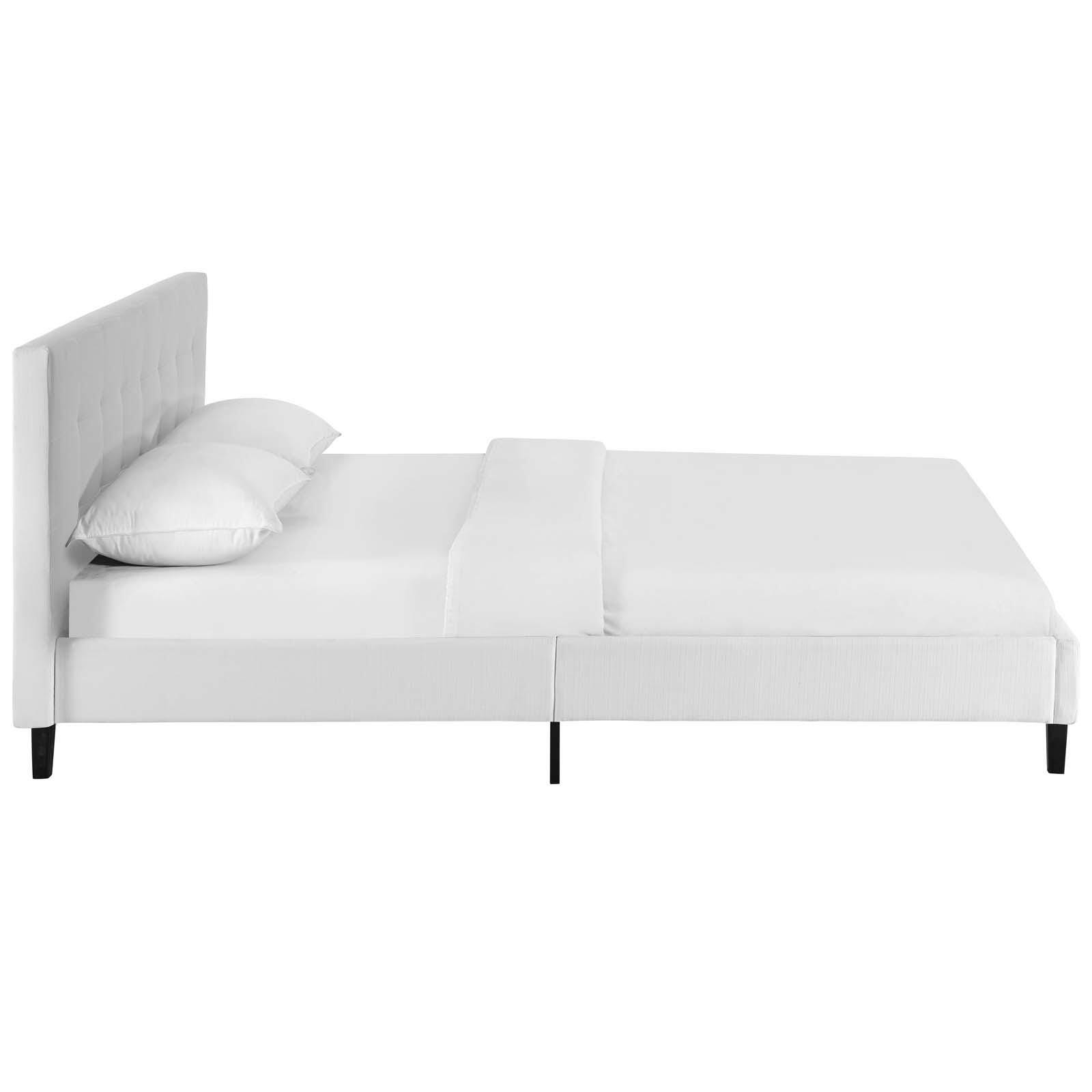 Modway Linnea Full Platform Bed, White, large