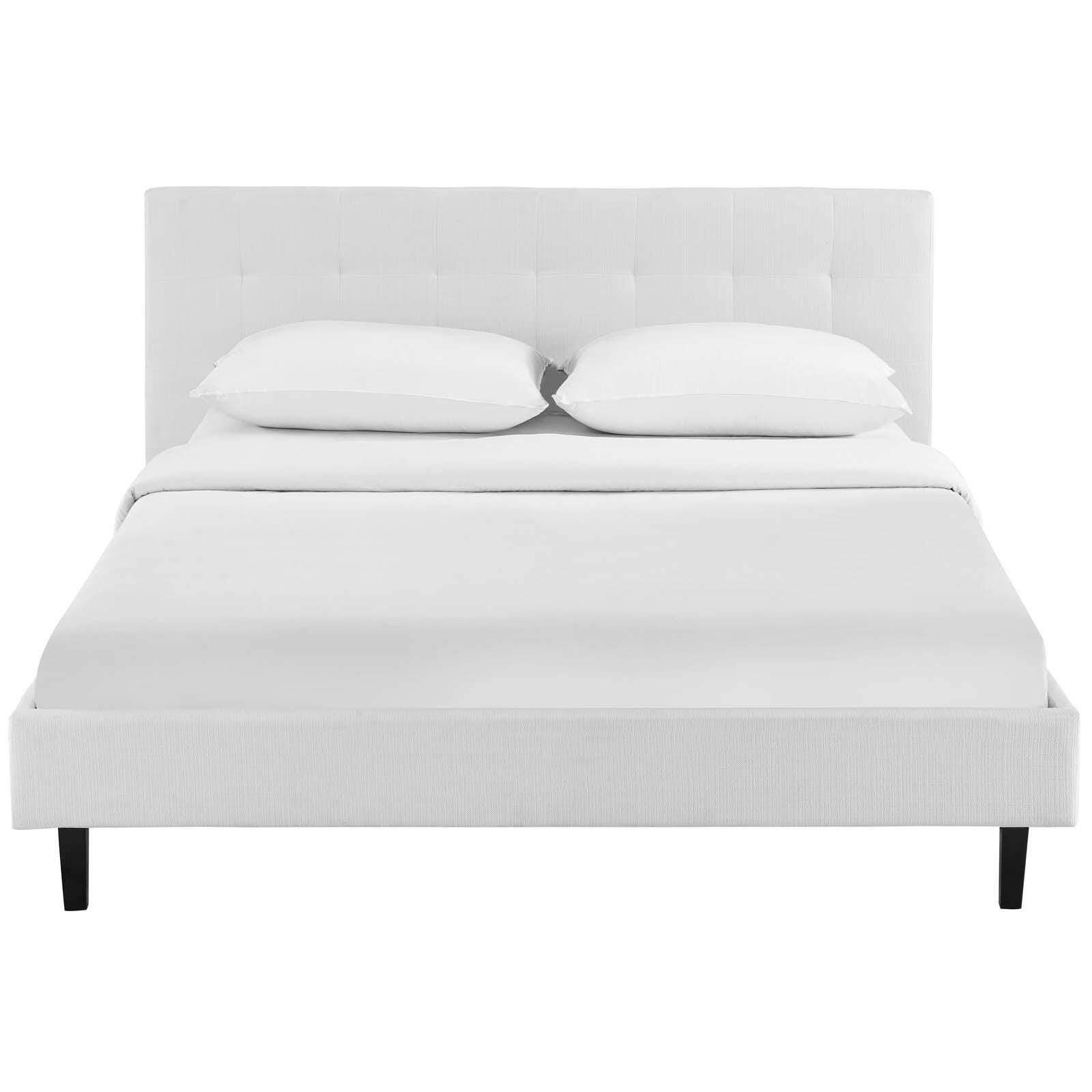 Modway Linnea Full Platform Bed, White, large