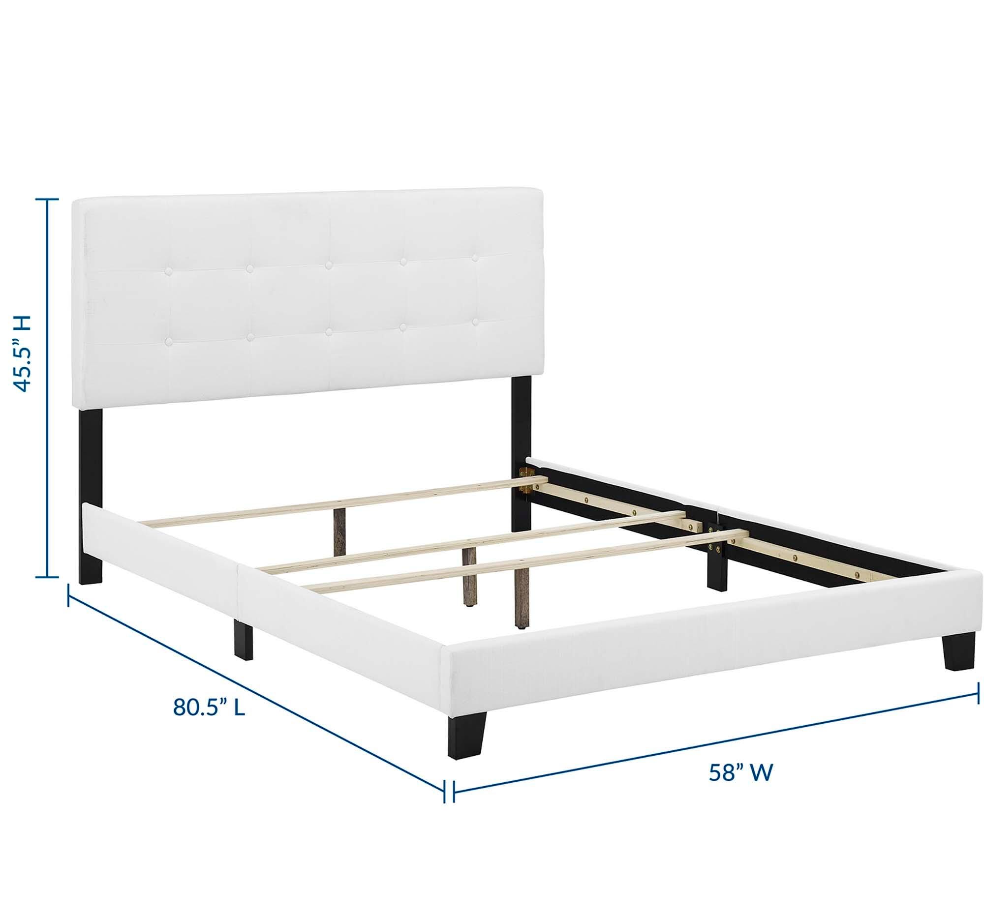 Modway Amira Full Upholstered Bed, White, large