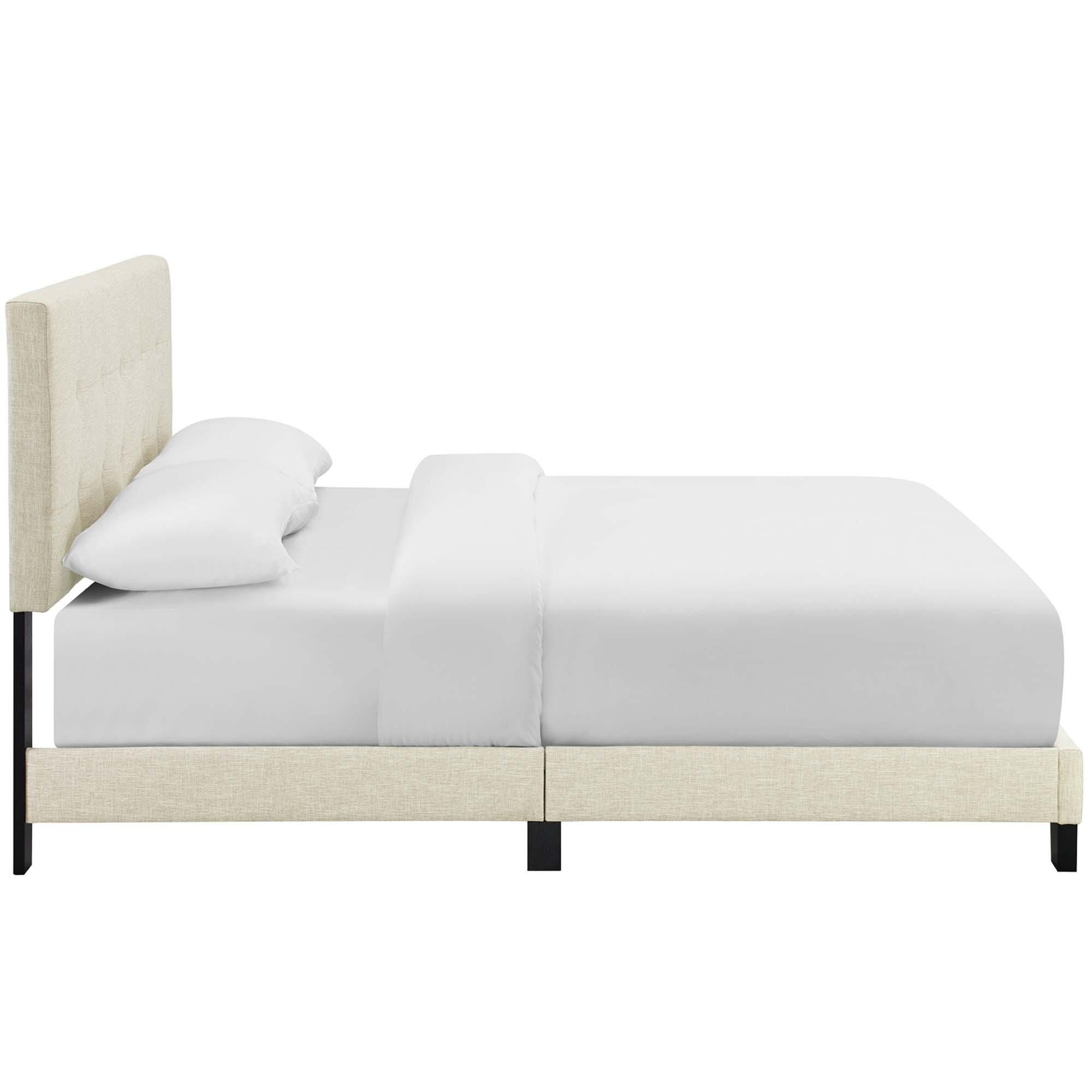 Modway Amira Full Upholstered Bed, Beige, large