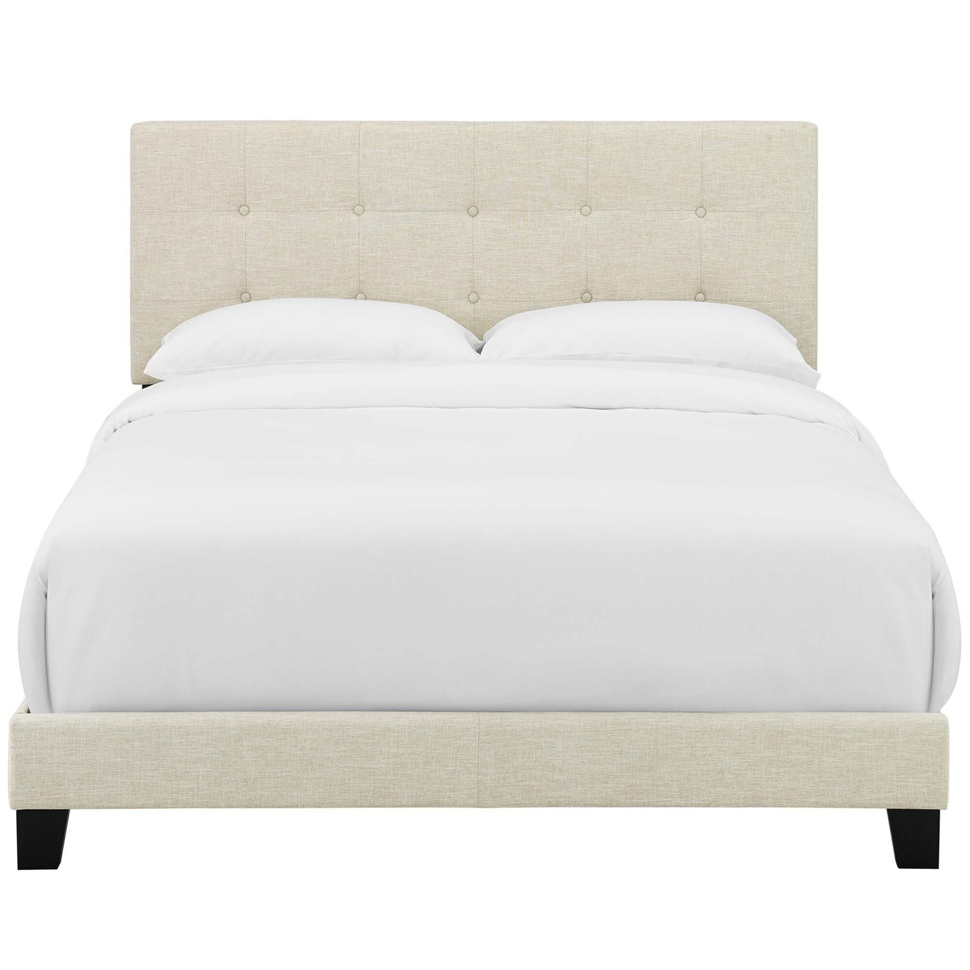 Modway Amira Full Upholstered Bed, Beige, large