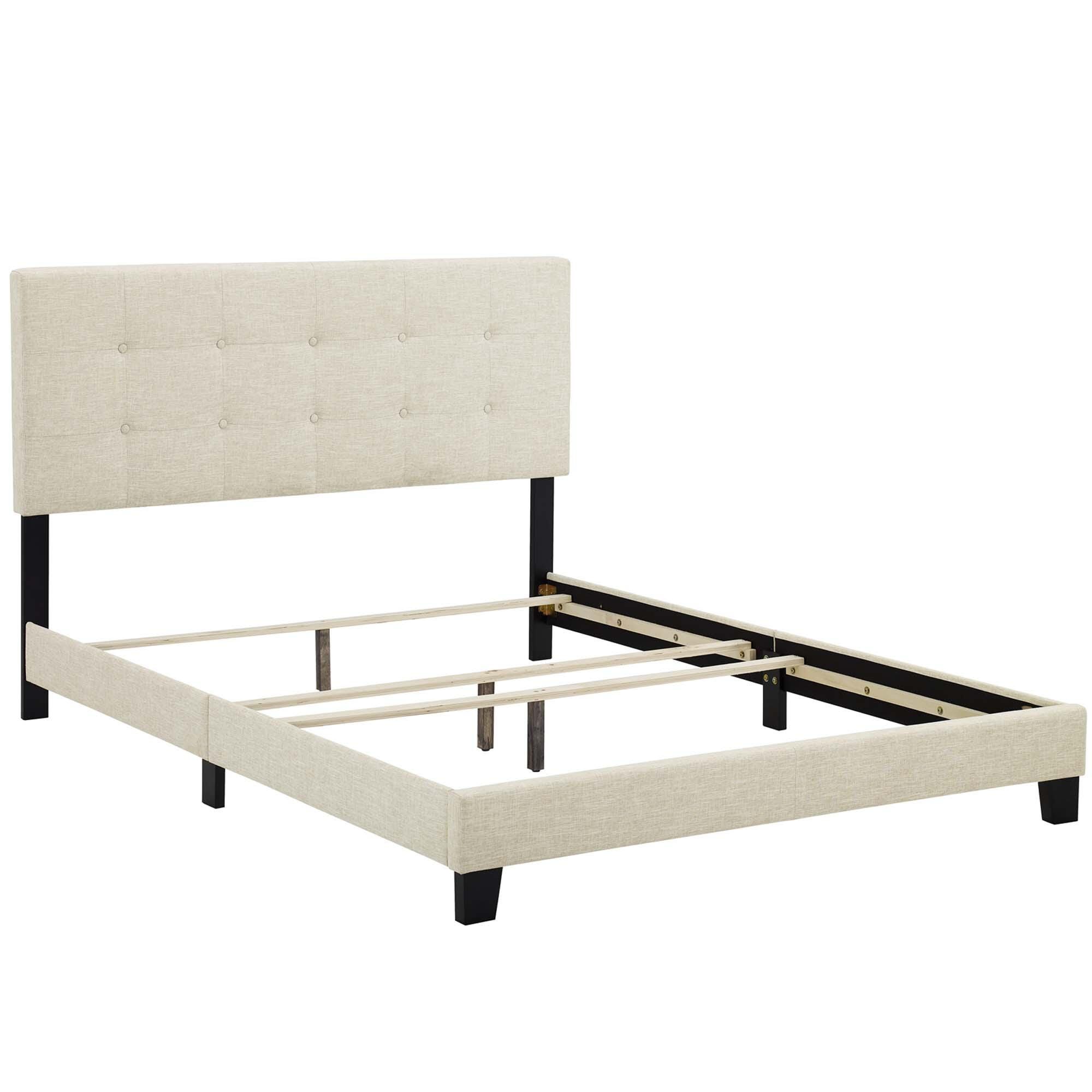 Modway Amira Full Upholstered Bed, Beige, large