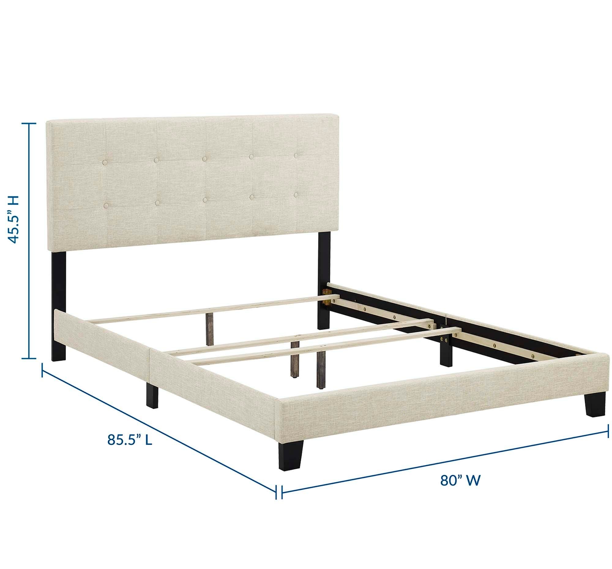 Modway Amira King Upholstered Bed, Beige, large