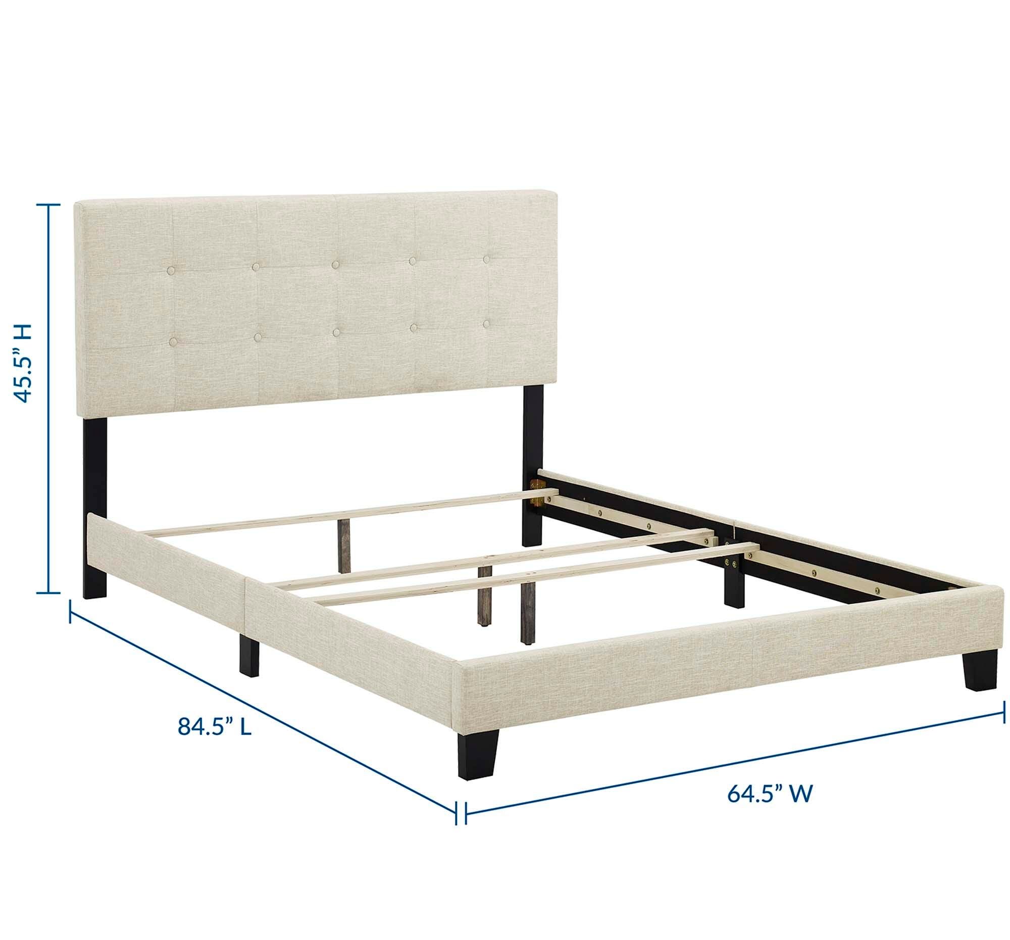 Modway Amira Queen Upholstered Bed, Beige, large