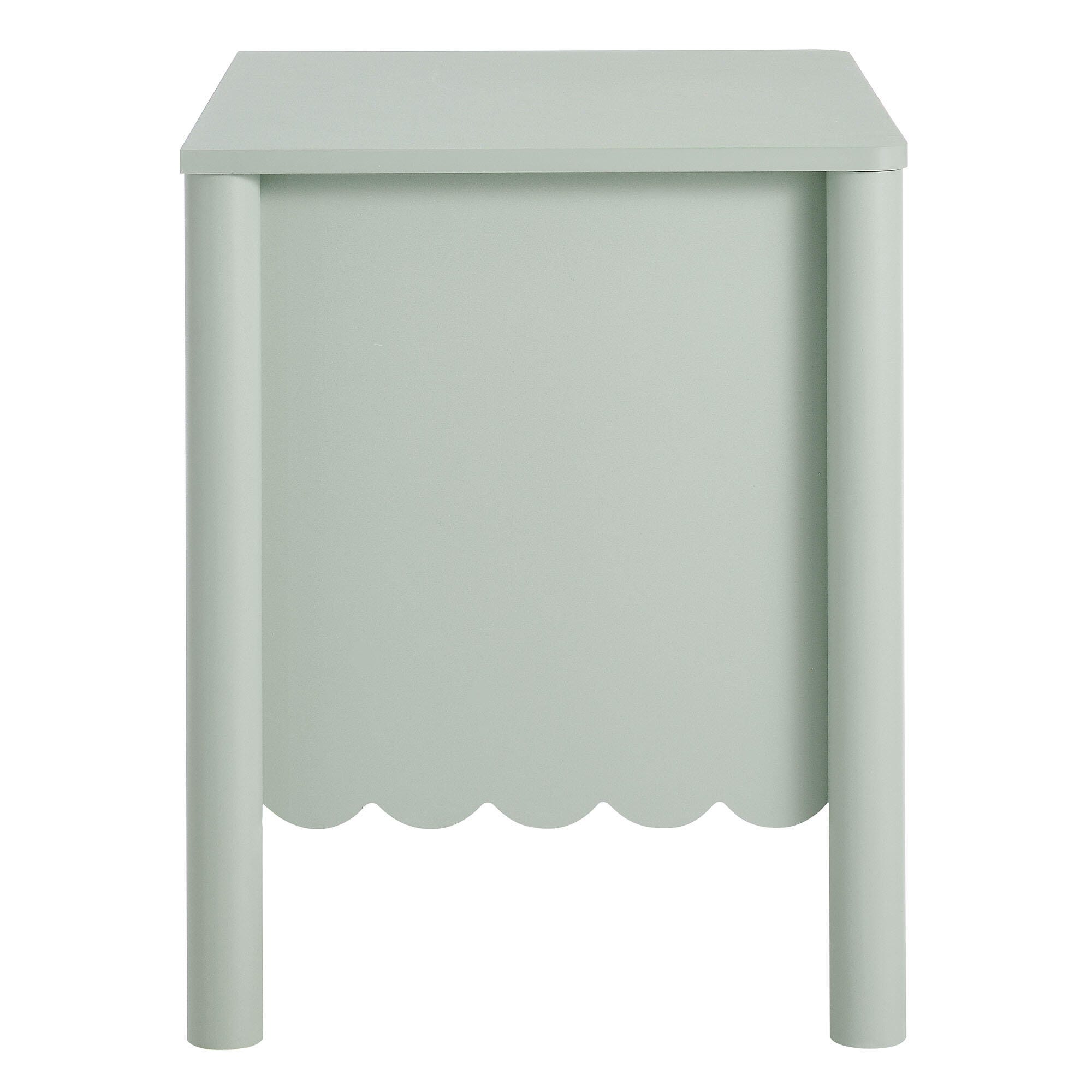 Modway Emmeline Scalloped 25" 2 Drawer Nightstand, Sage, large