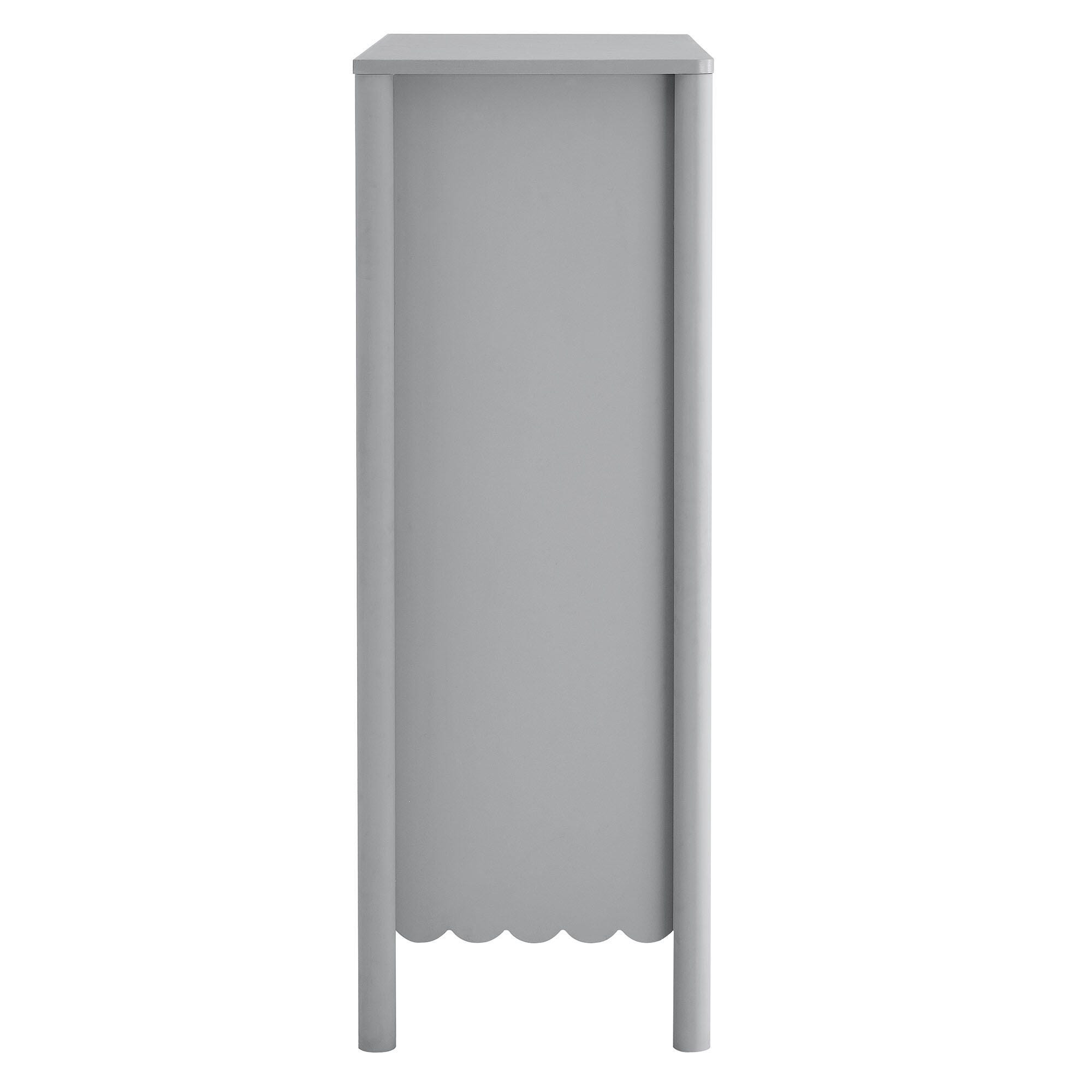 Modway Emmeline Scalloped 34" 5 Drawer Chest, Light Gray, large