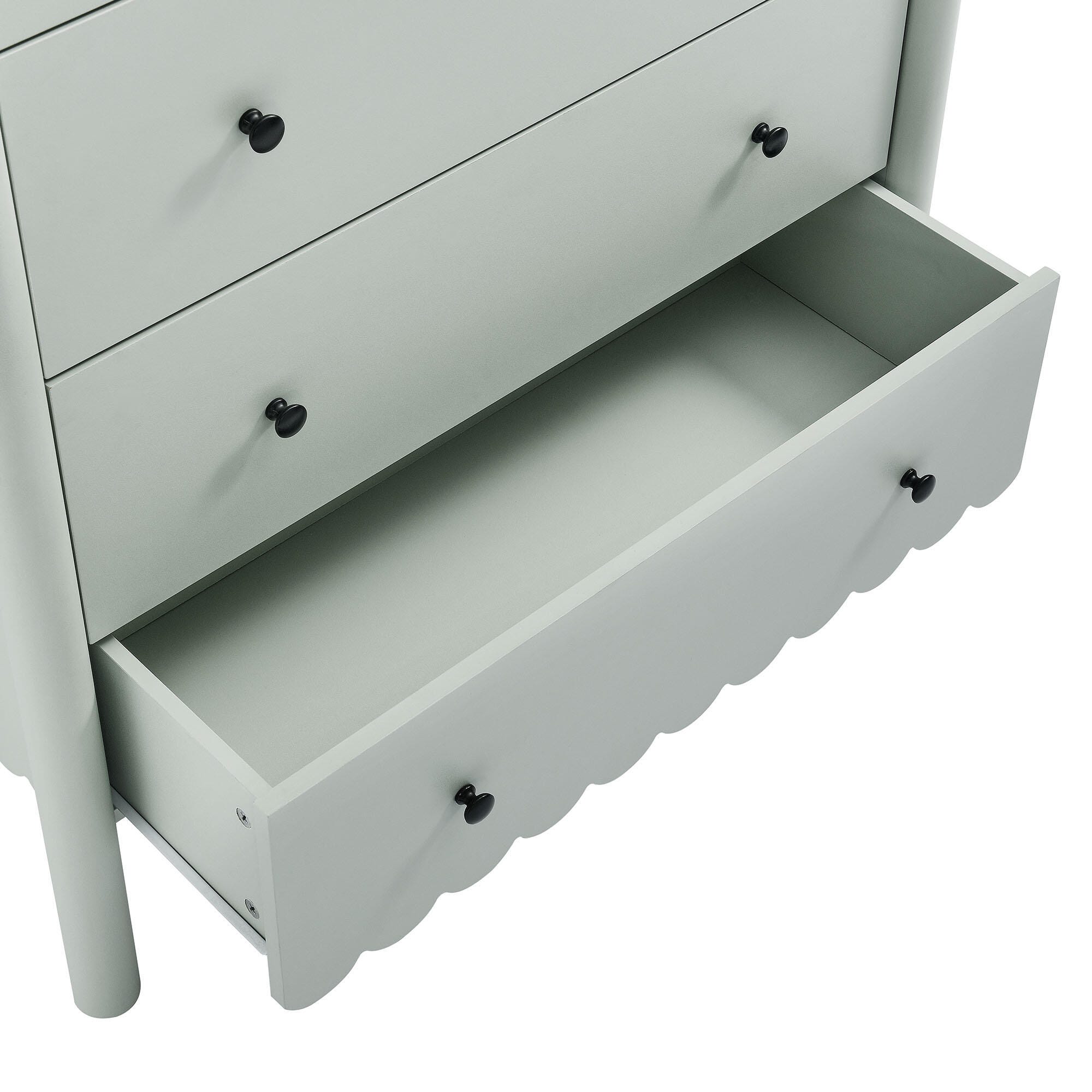 Modway Emmeline Scalloped 34" 5 Drawer Chest, Sage, large