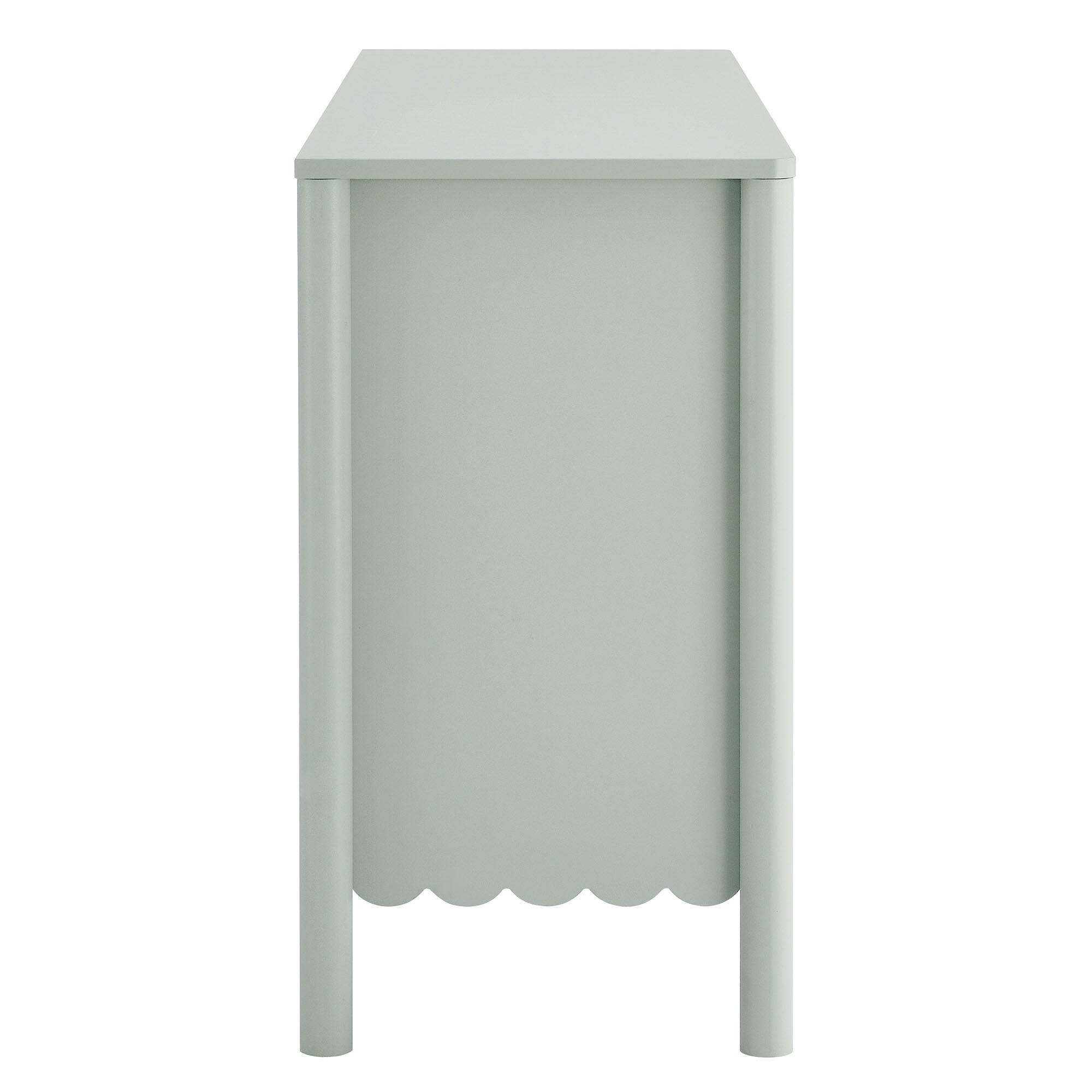 Modway Emmeline Scalloped 59" 6 Drawer Dresser, Sage, large