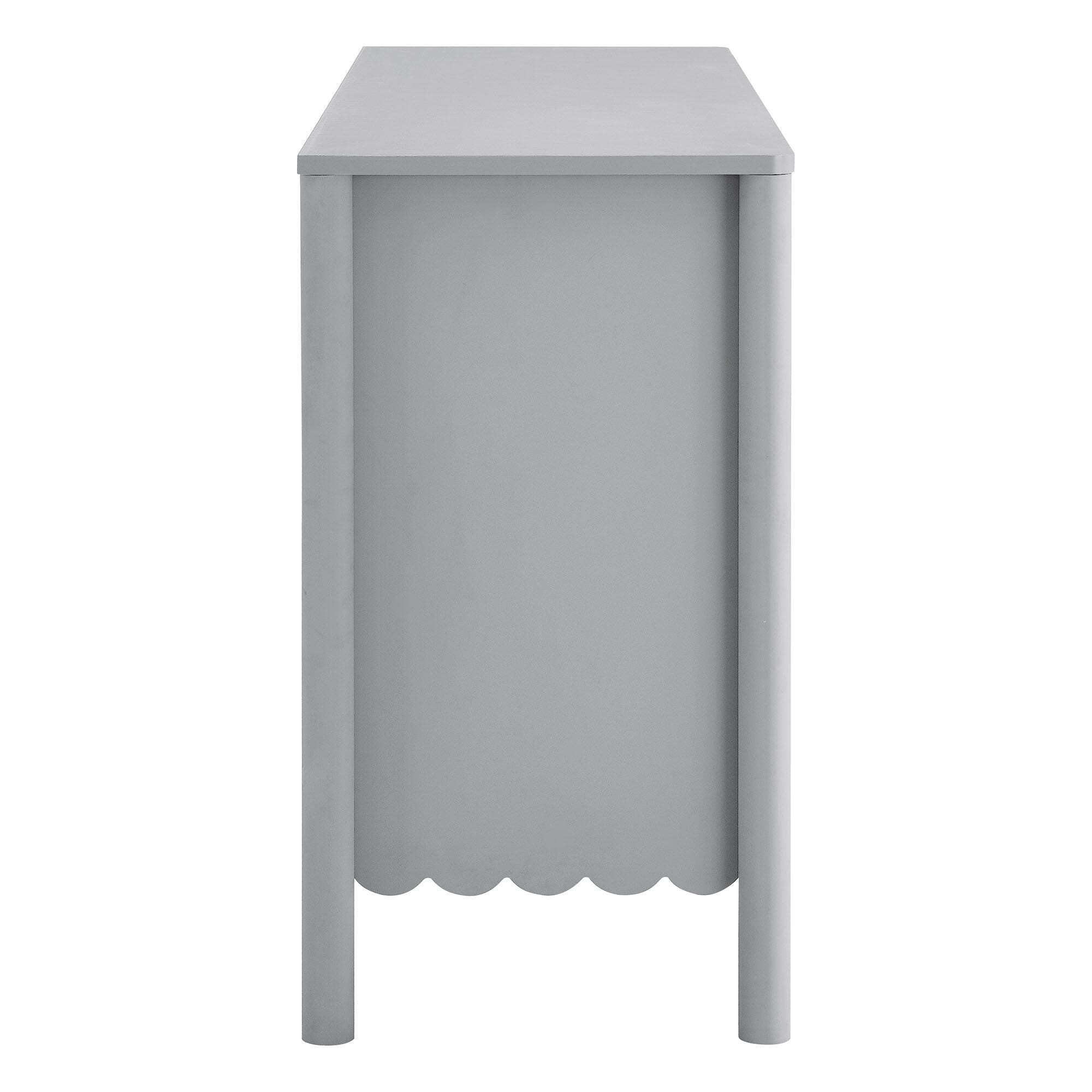 Modway Emmeline Scalloped 59" 6 Drawer Dresser, Light Gray, large