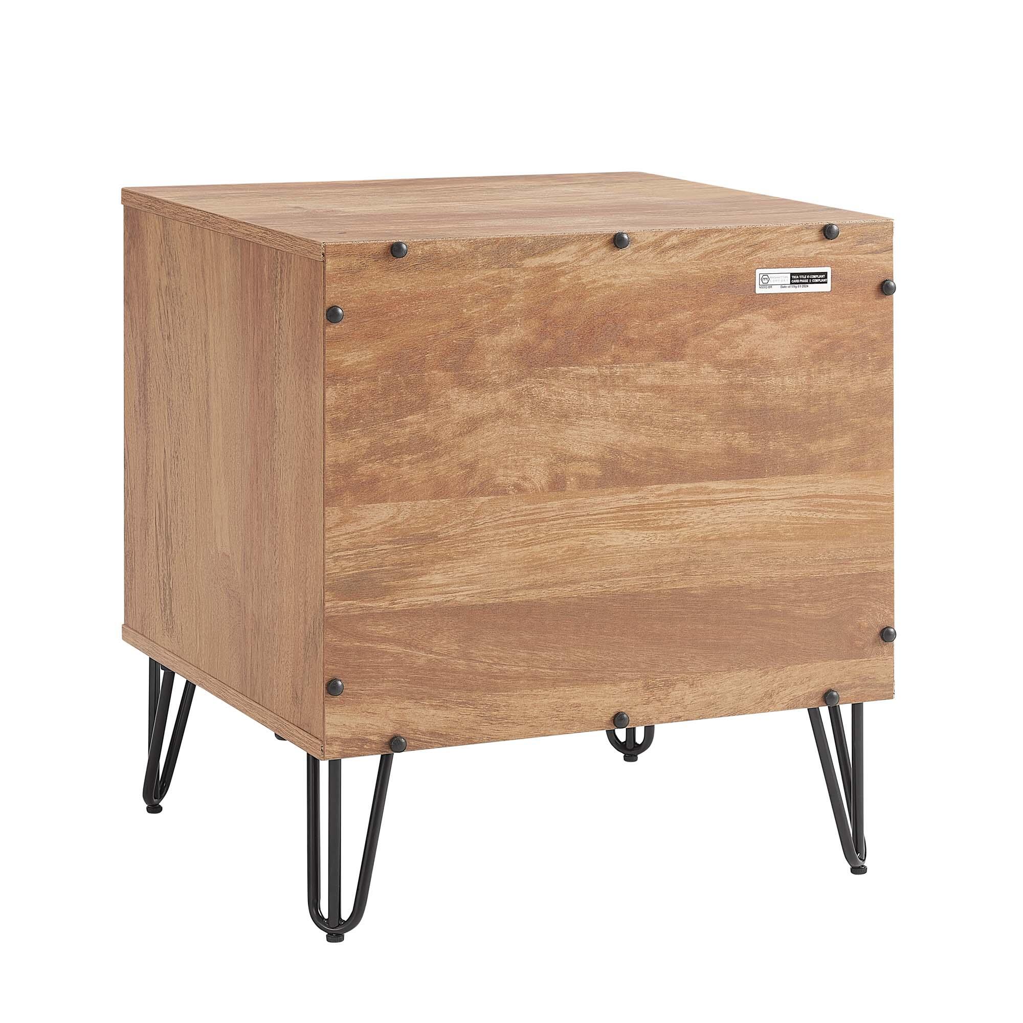 Manhattan Comfort DUMBO 20" 2 Drawer Nightstand, Golden Brown, large