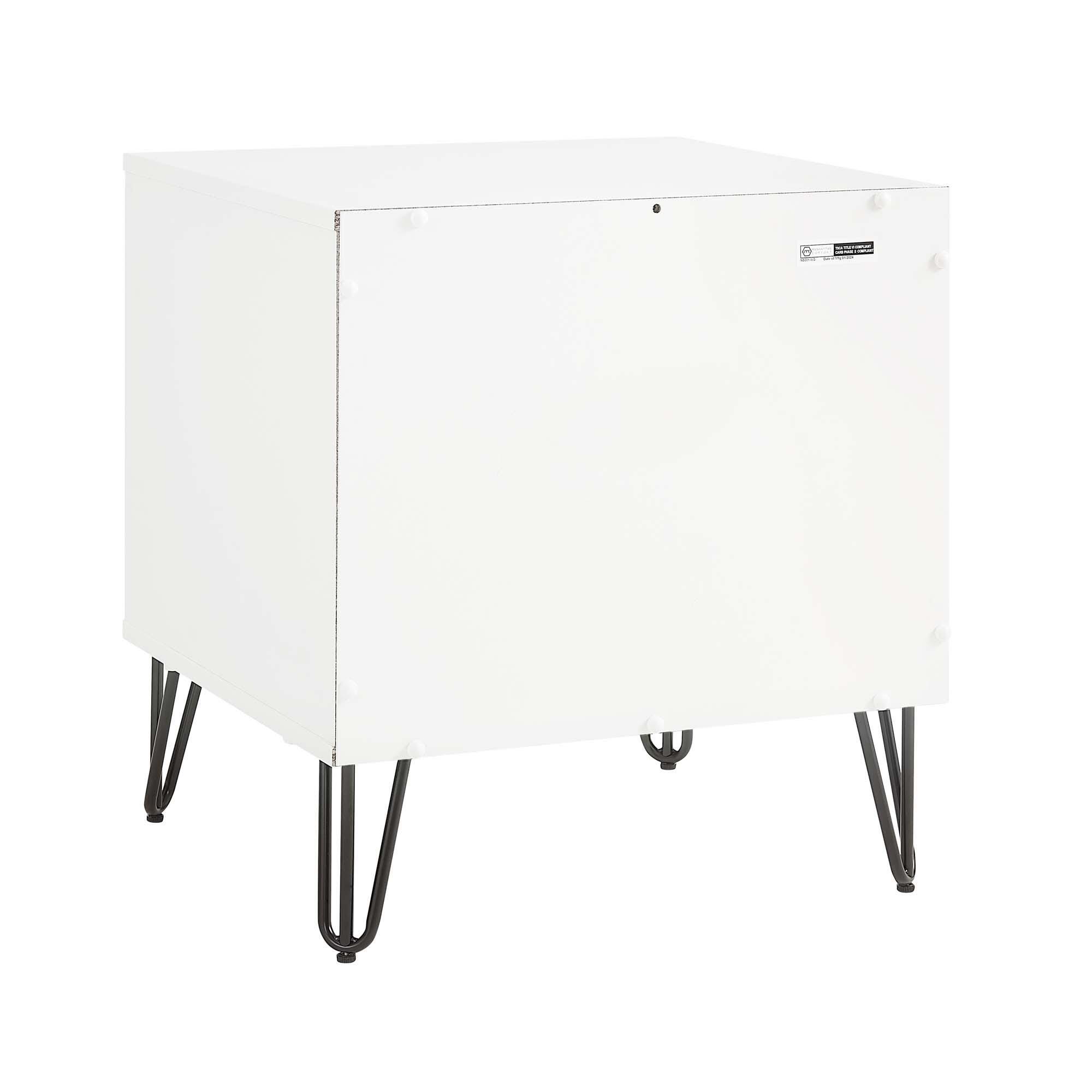 Manhattan Comfort DUMBO 20" 2 Drawer Nightstand, White/Rustic Gray, large