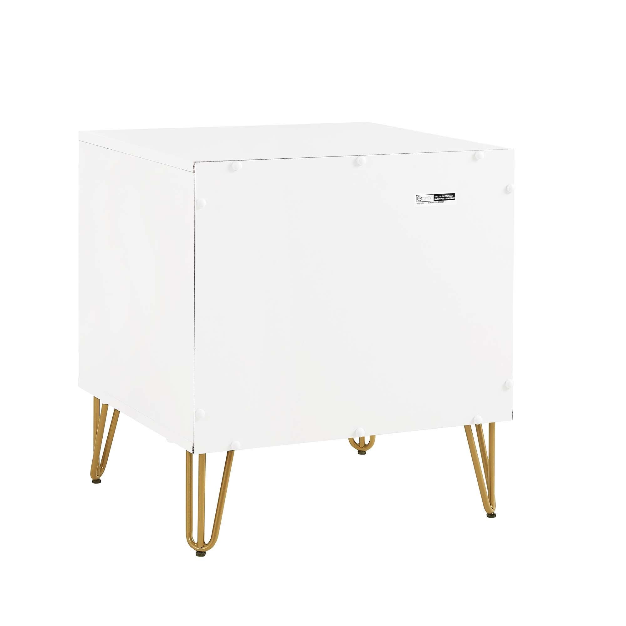Manhattan Comfort DUMBO 20" 1 Drawer Nightstand, White, large