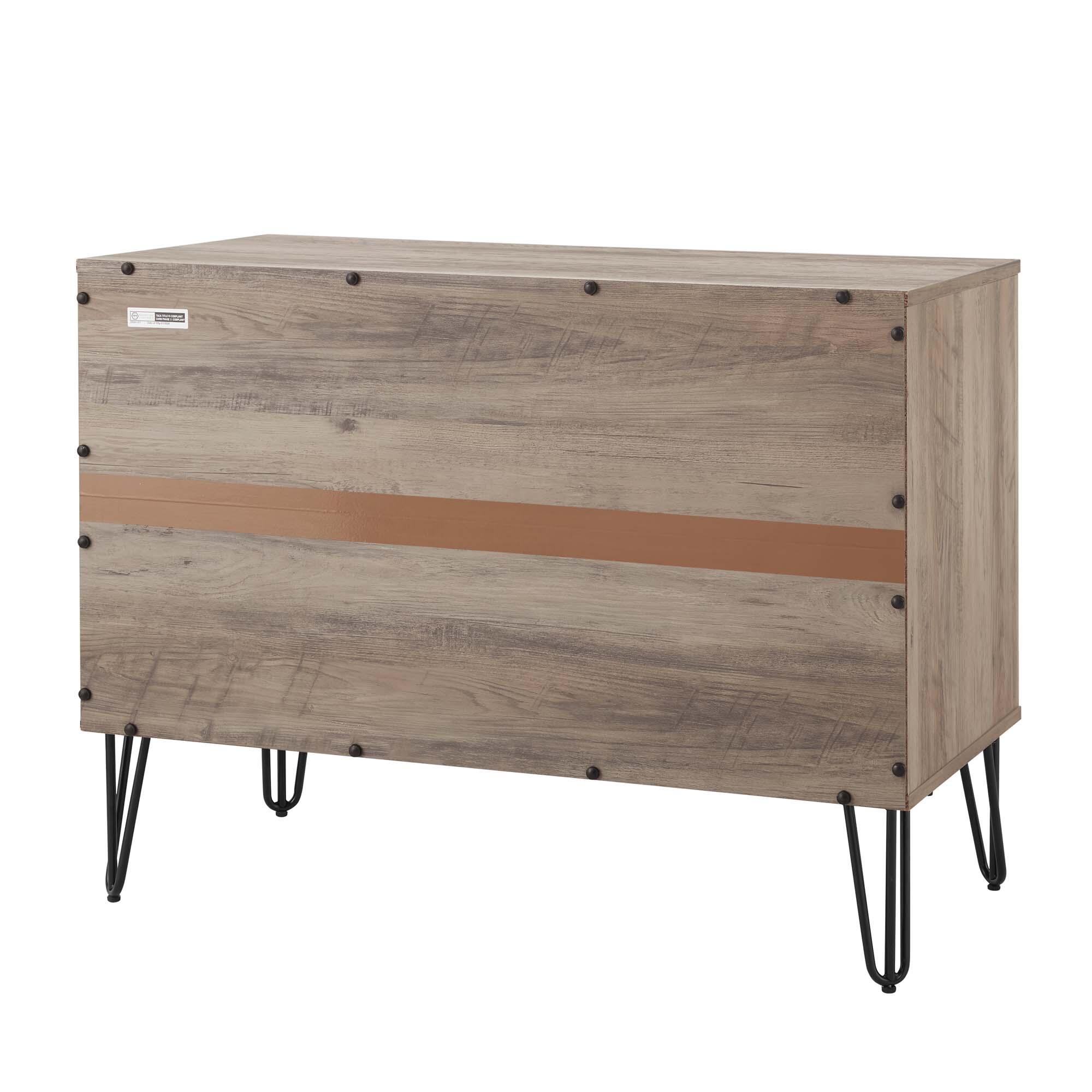 Manhattan Comfort DUMBO 35" 3 Drawer Dresser, Gray, large