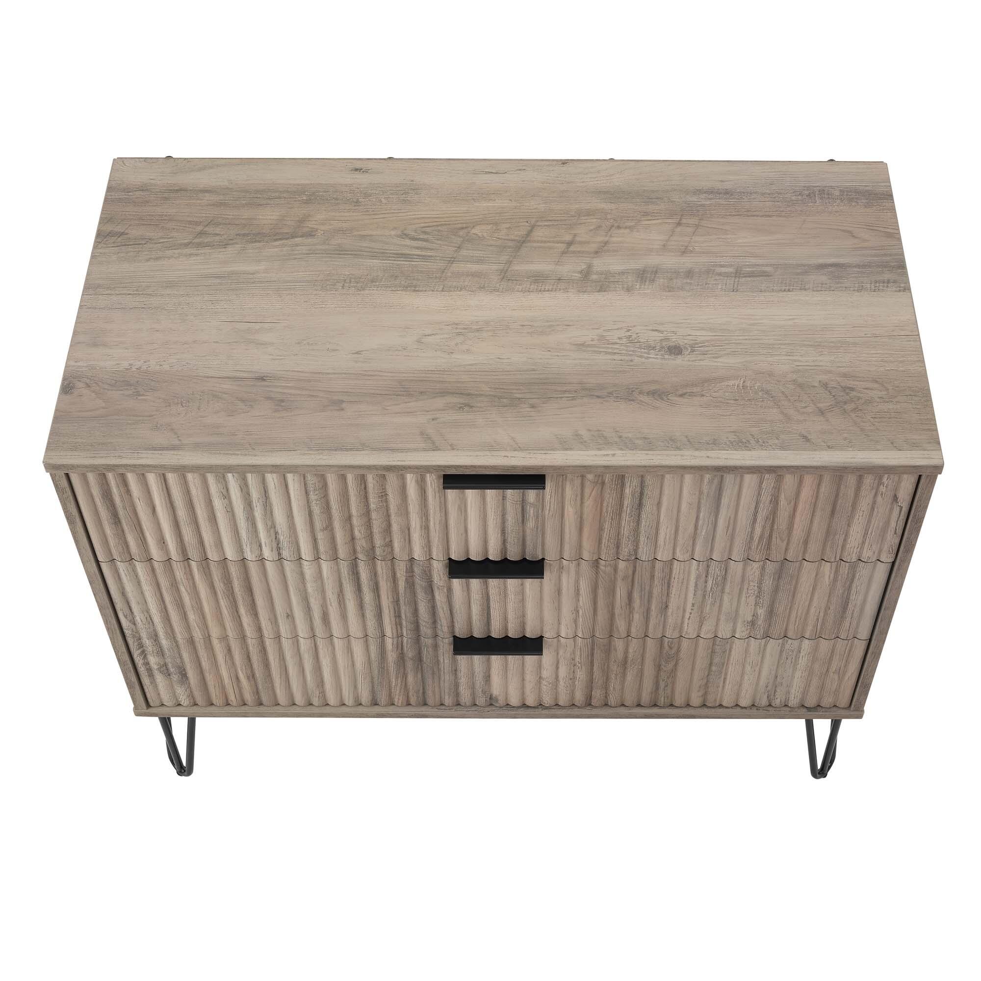 Manhattan Comfort DUMBO 35" 3 Drawer Dresser, Gray, large