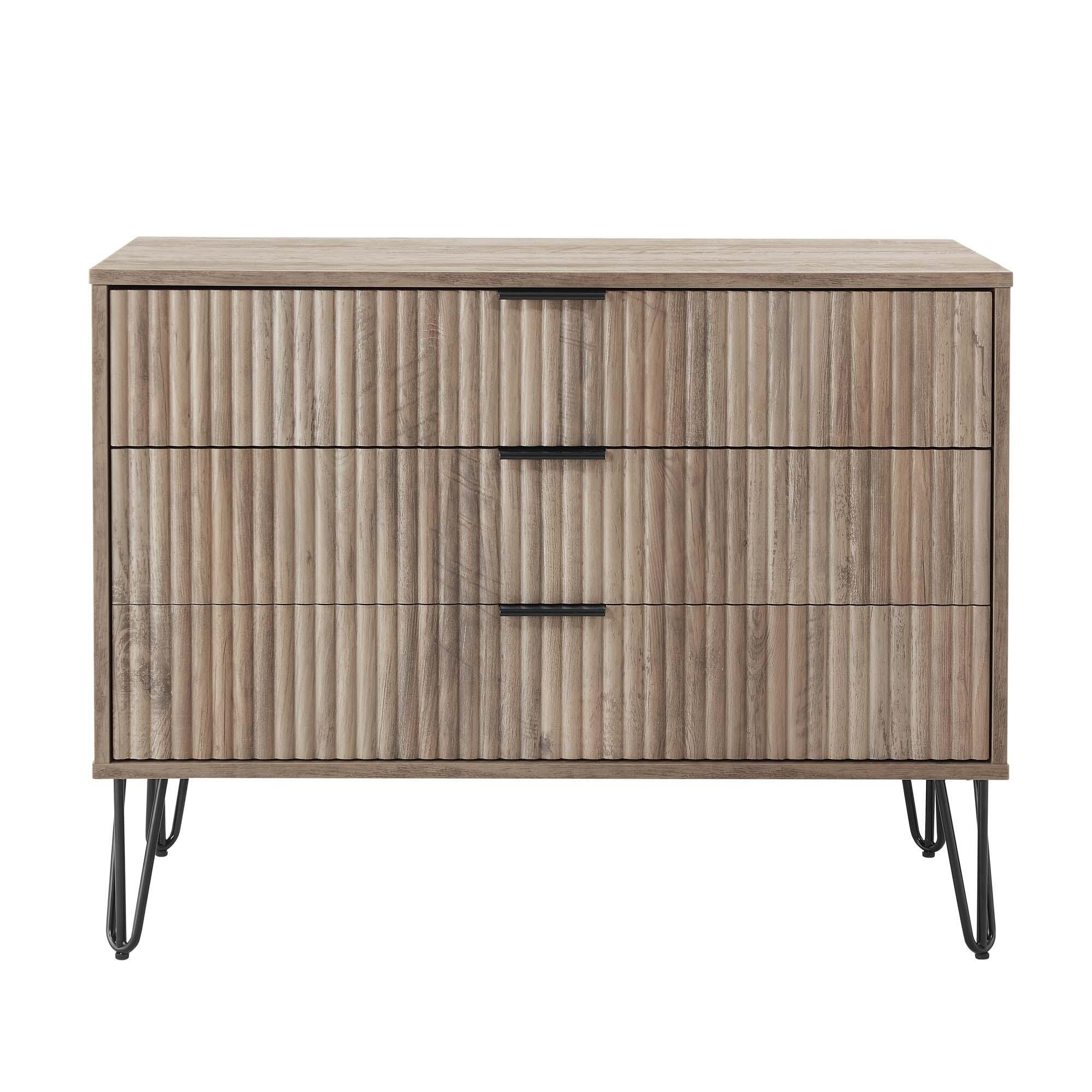 Manhattan Comfort DUMBO 35" 3 Drawer Dresser, Gray, large