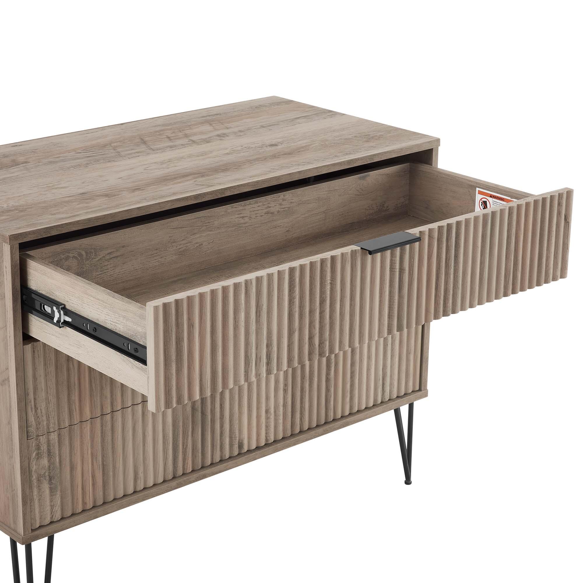 Manhattan Comfort DUMBO 35" 3 Drawer Dresser, Gray, large