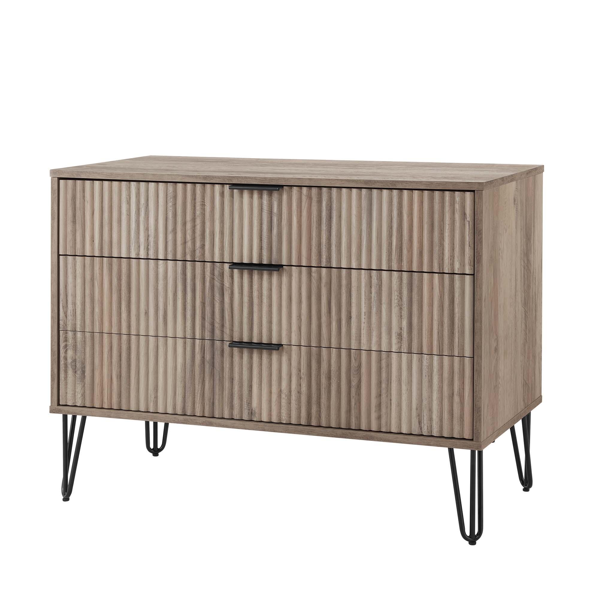 Manhattan Comfort DUMBO 35" 3 Drawer Dresser, Gray, large