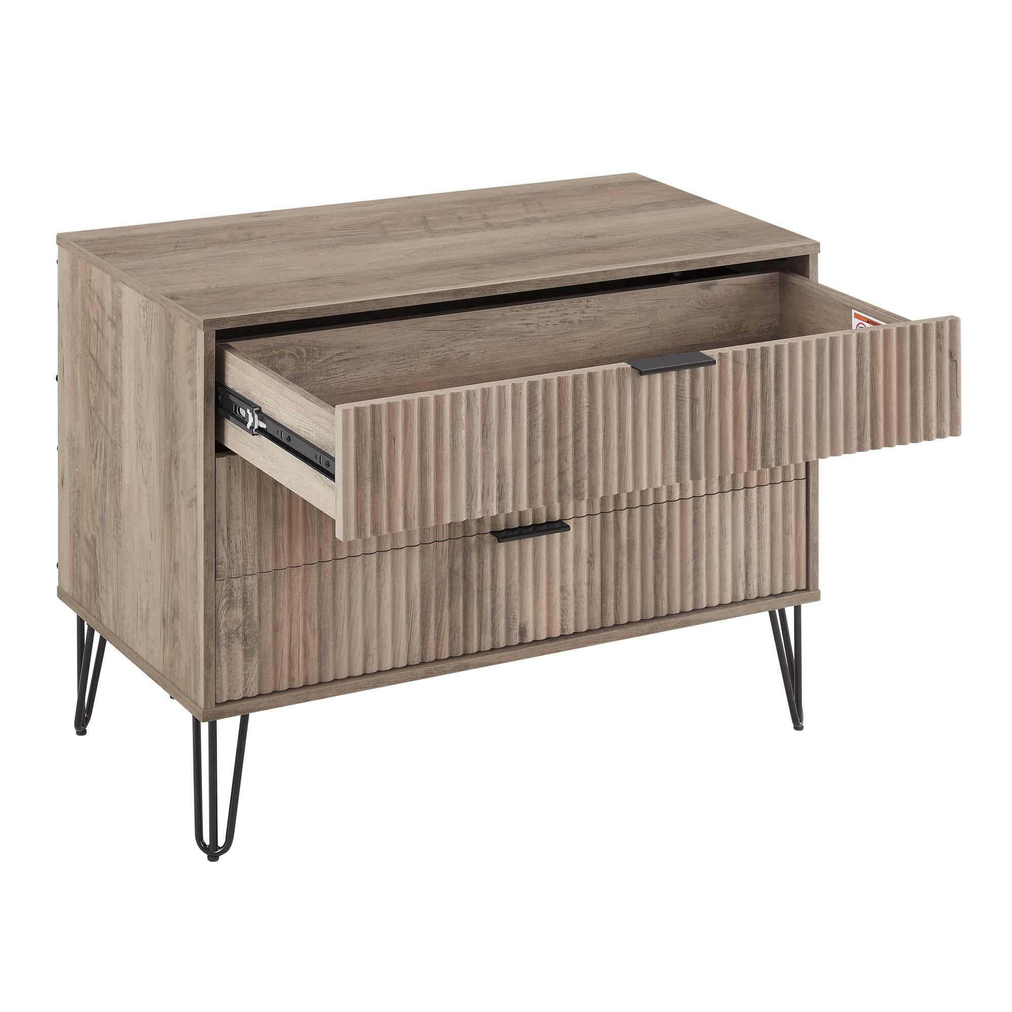 Manhattan Comfort DUMBO 35" 3 Drawer Dresser, Gray, large