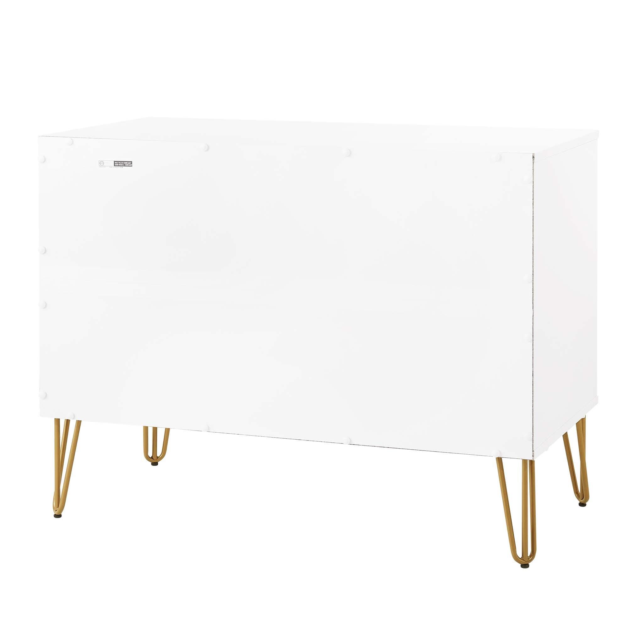 Manhattan Comfort DUMBO 35" 3 Drawer Dresser, White, large