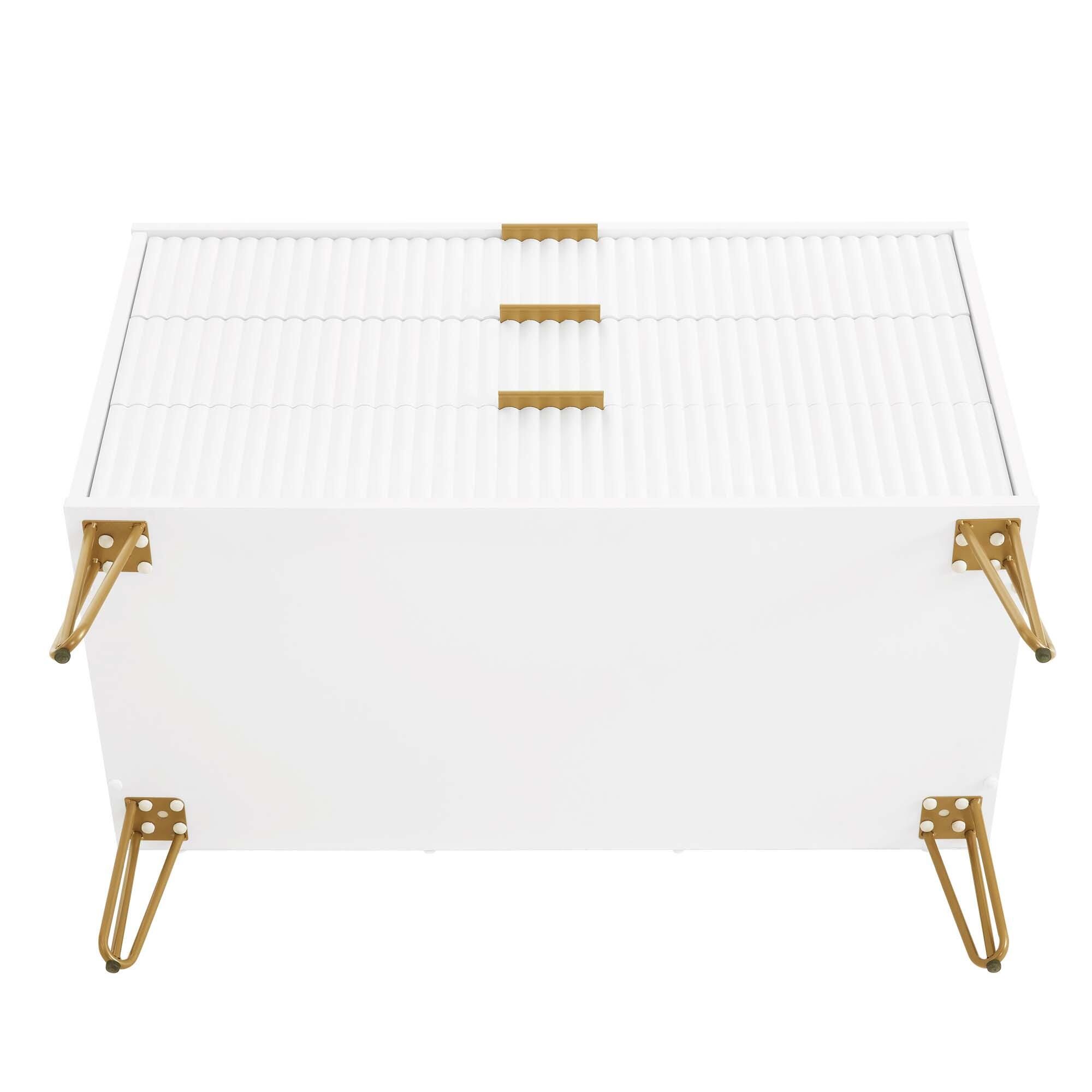 Manhattan Comfort DUMBO 35" 3 Drawer Dresser, White, large