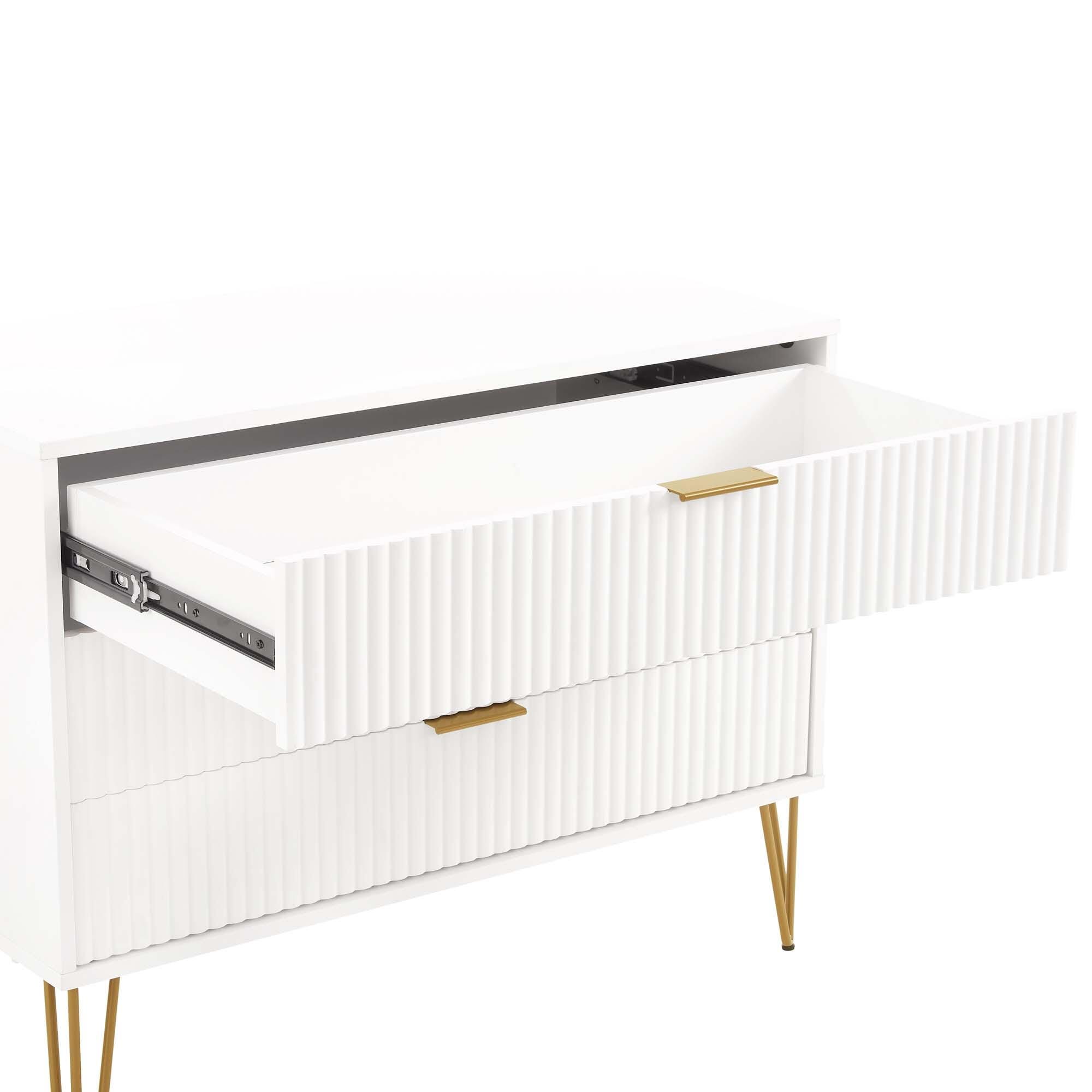 Manhattan Comfort DUMBO 35" 3 Drawer Dresser, White, large
