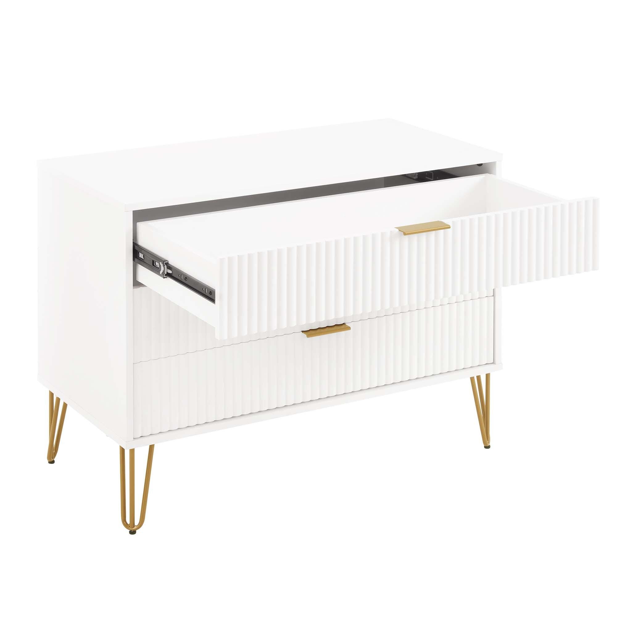Manhattan Comfort DUMBO 35" 3 Drawer Dresser, White, large