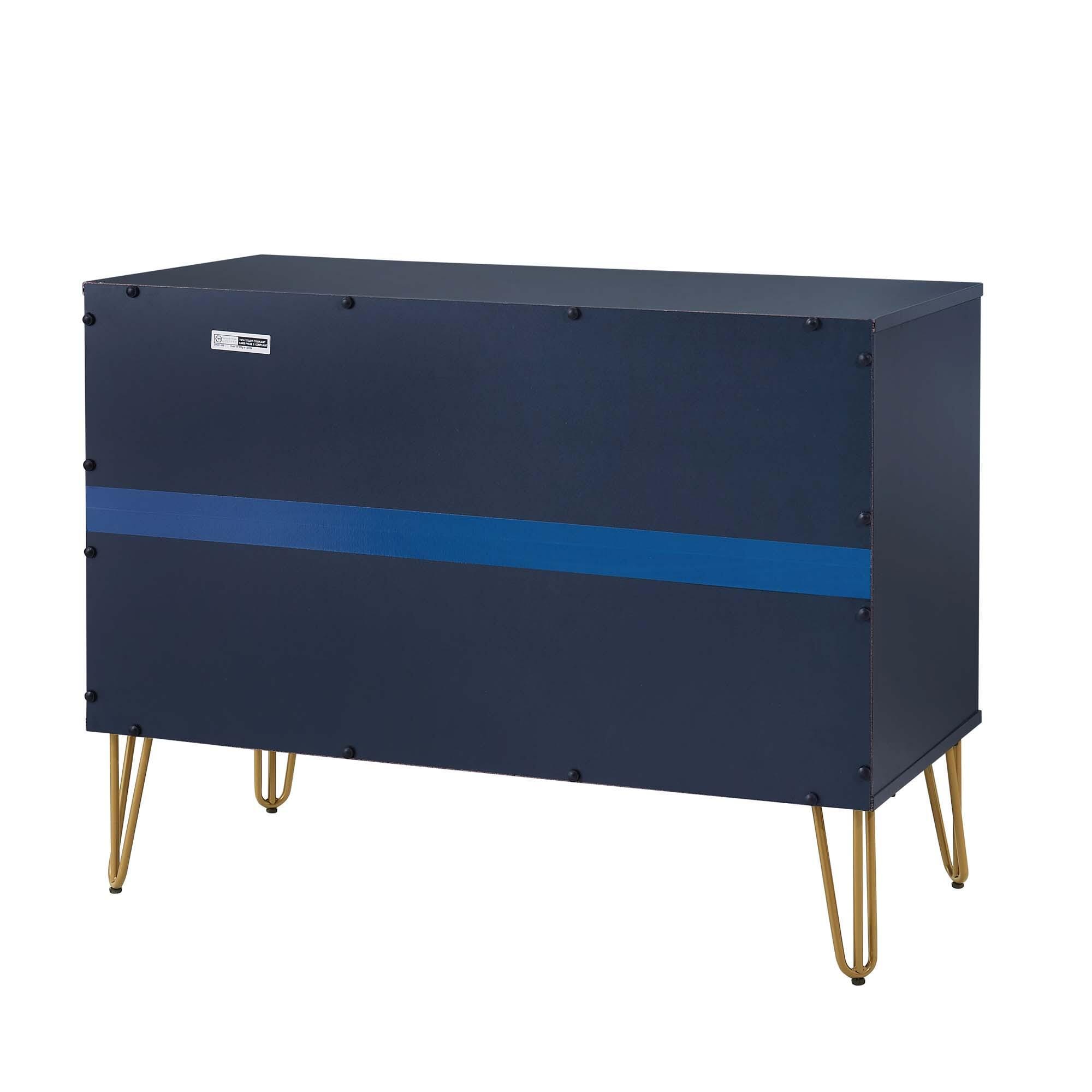Manhattan Comfort DUMBO 35" 3 Drawer Dresser, Midnight Blue, large