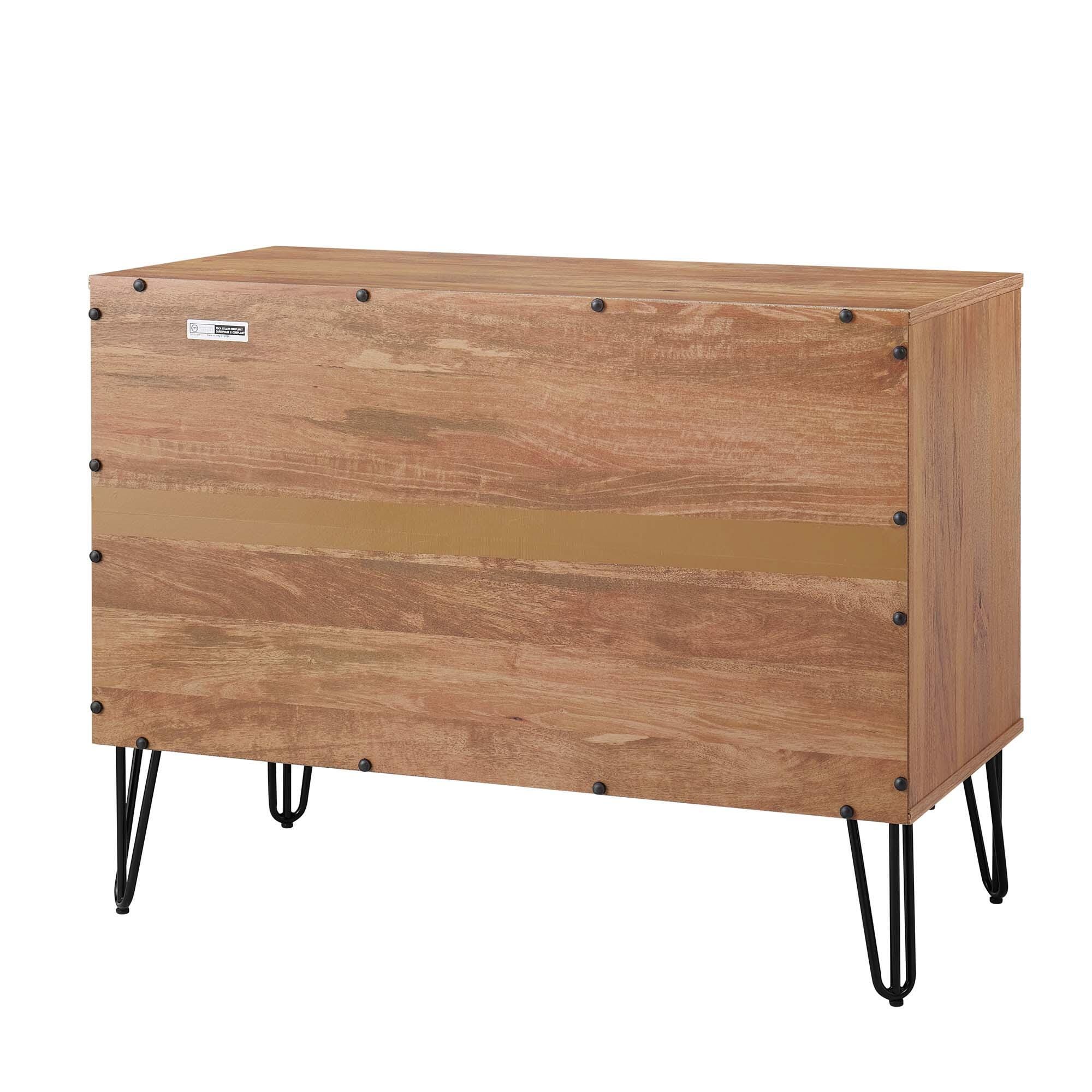 Manhattan Comfort DUMBO 35" 3 Drawer Dresser, Golden Brown, large