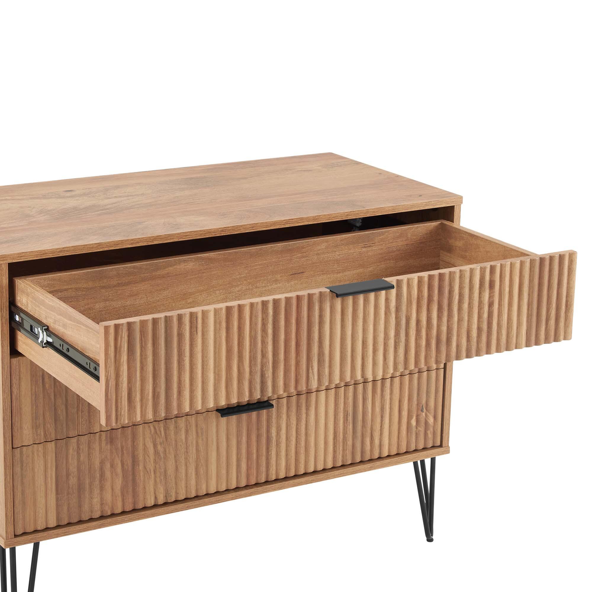 Manhattan Comfort DUMBO 35" 3 Drawer Dresser, Golden Brown, large