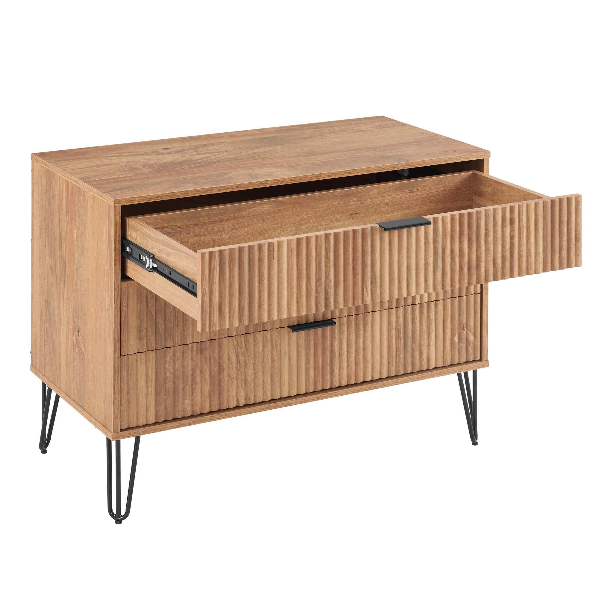 Manhattan Comfort DUMBO 35" 3 Drawer Dresser, Golden Brown, large