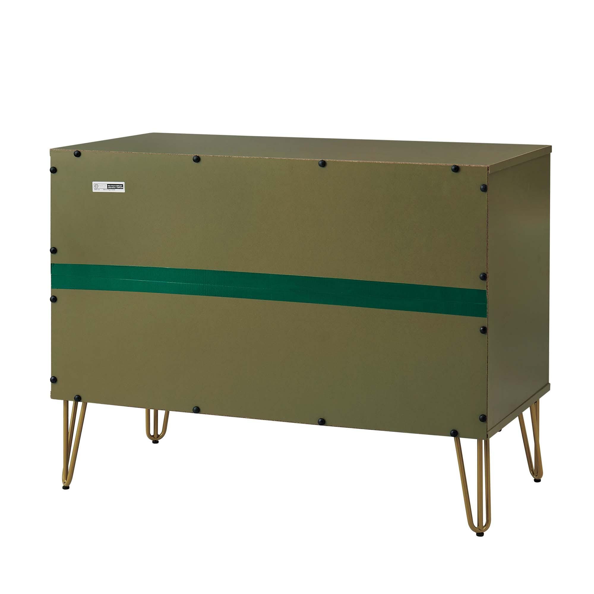 Manhattan Comfort DUMBO 35" 3 Drawer Dresser, Olive Green, large