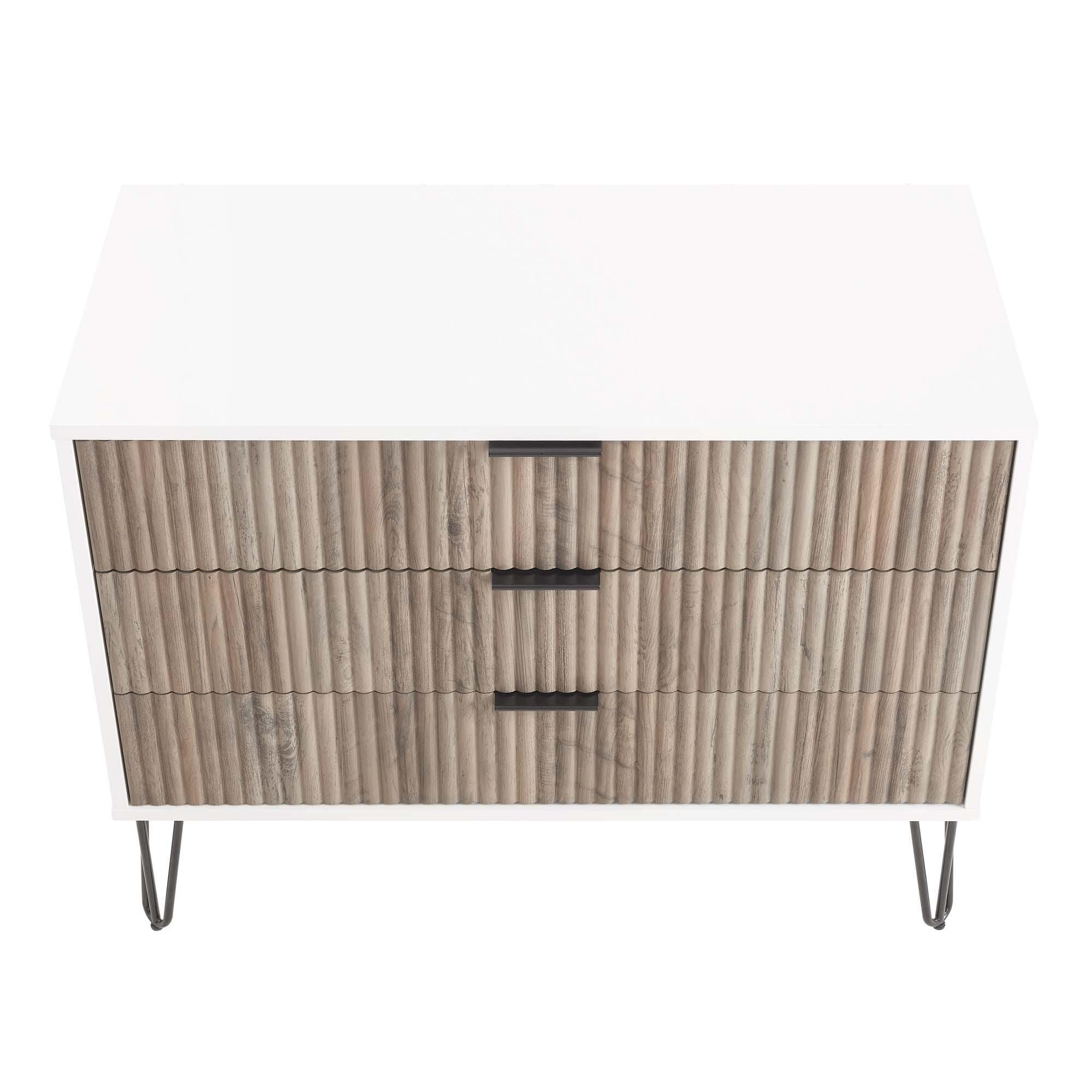 Manhattan Comfort DUMBO 35" 3 Drawer Dresser, White/Gray, large