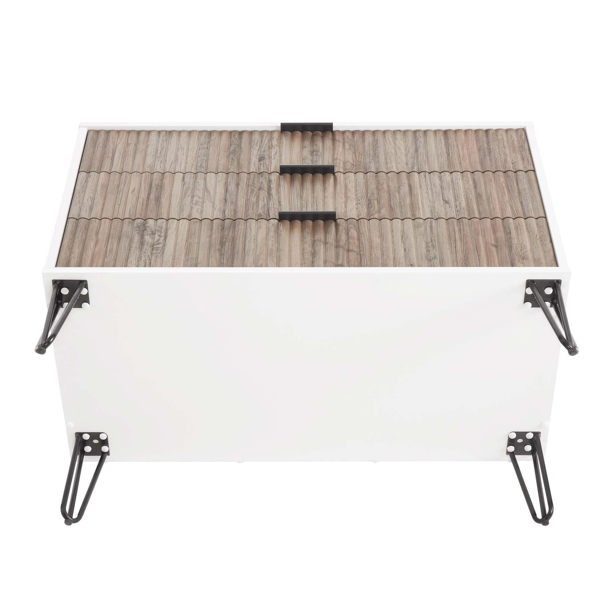 Manhattan Comfort DUMBO 35" 3 Drawer Dresser, White/Gray, large