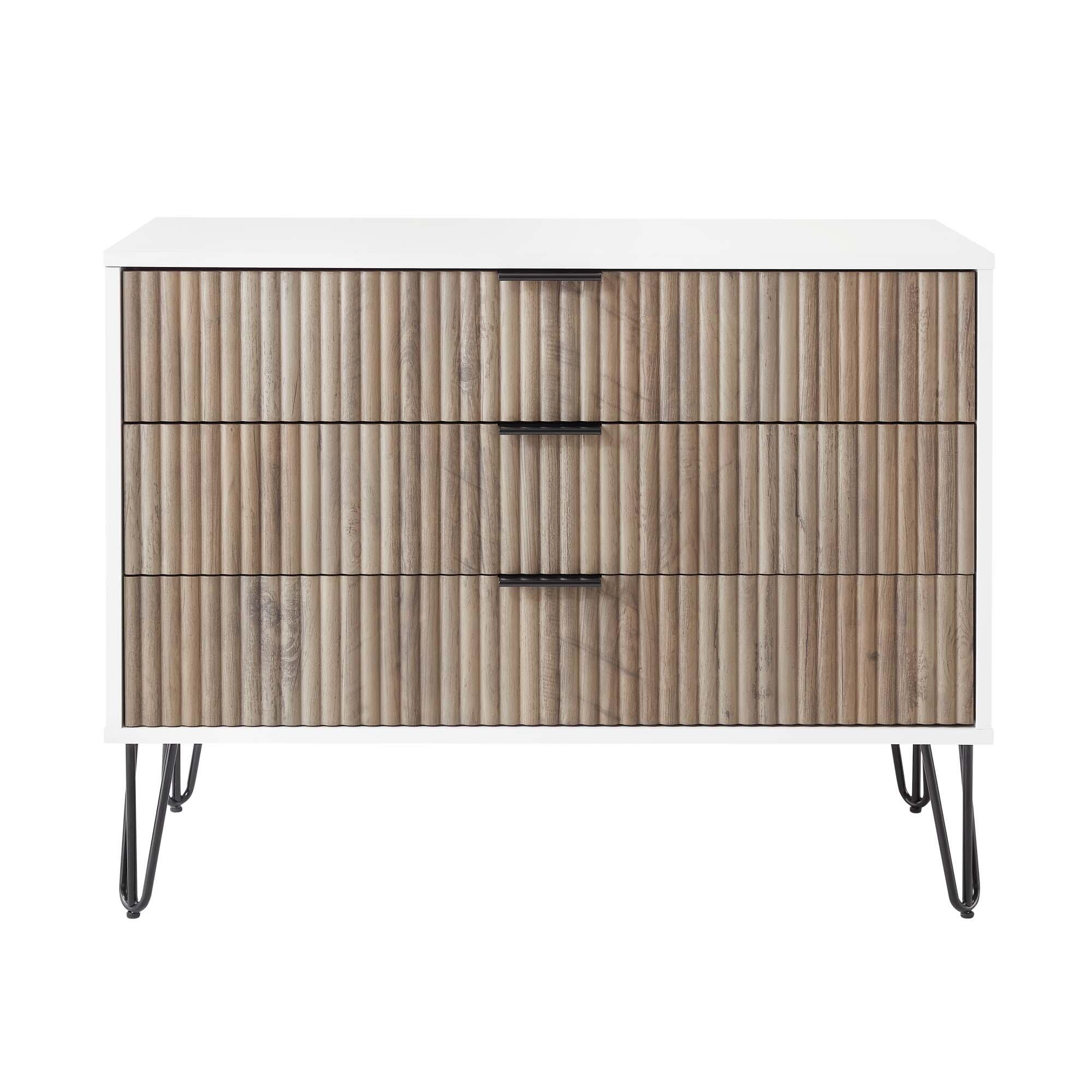 Manhattan Comfort DUMBO 35" 3 Drawer Dresser, White/Gray, large