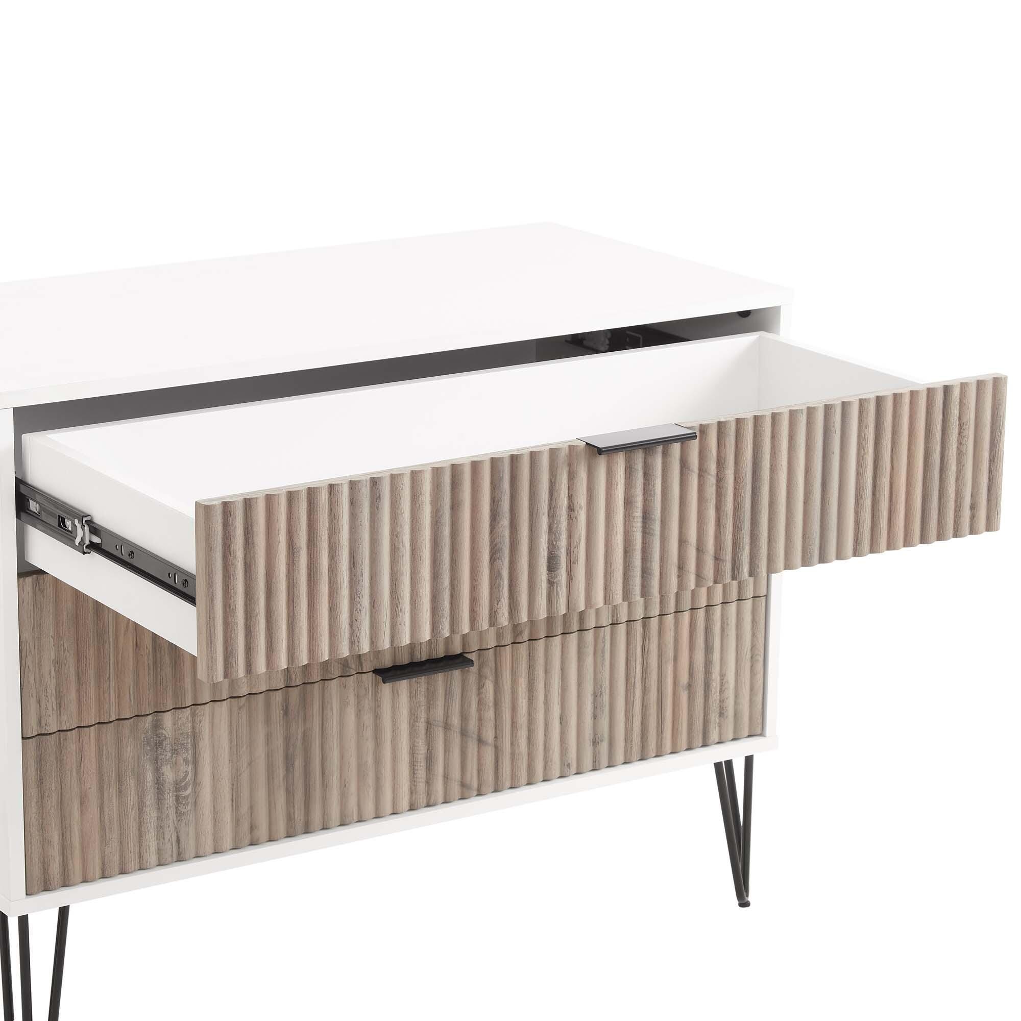 Manhattan Comfort DUMBO 35" 3 Drawer Dresser, White/Gray, large