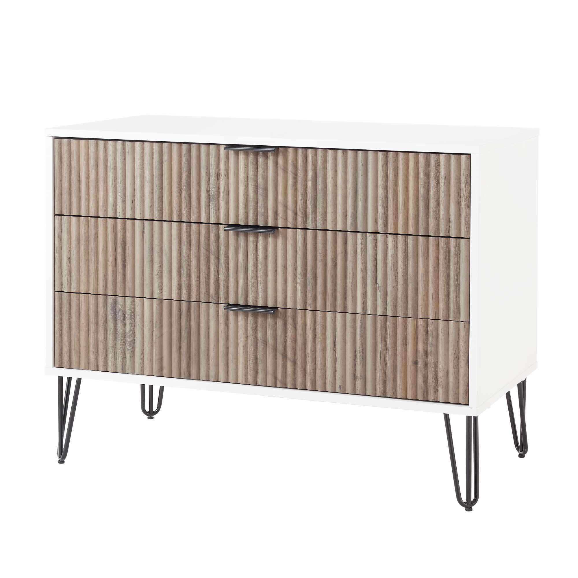 Manhattan Comfort DUMBO 35" 3 Drawer Dresser, White/Gray, large