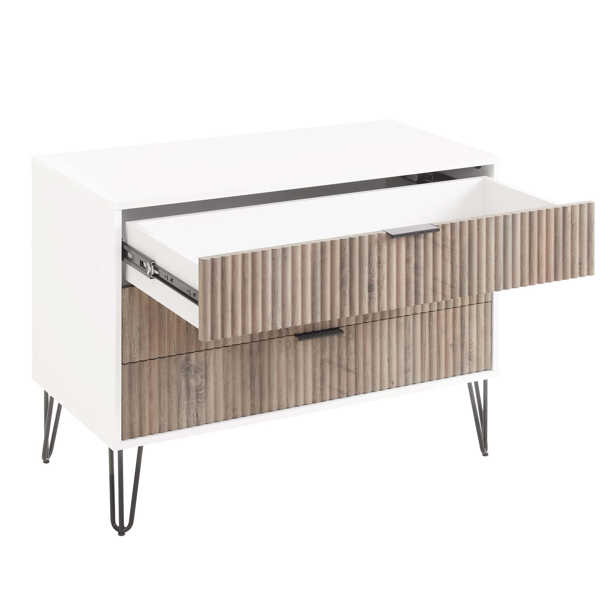 Manhattan Comfort DUMBO 35" 3 Drawer Dresser, White/Gray, large