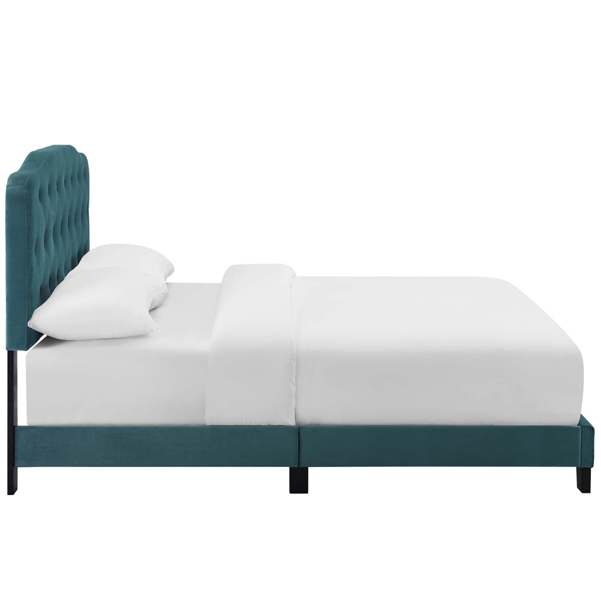 Modway Amelia Full Upholstered Bed, Sea Blue, large